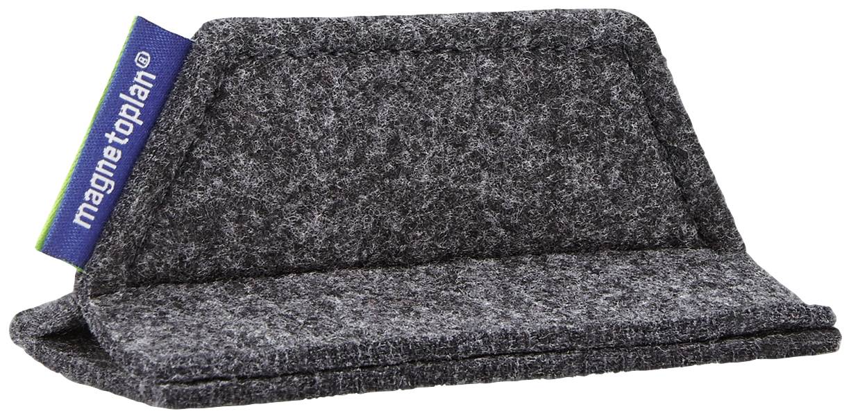 Dark grey, felt-like desk organiser with a 'magnetoplan' label. Suitable for holding items such as pens or notes.