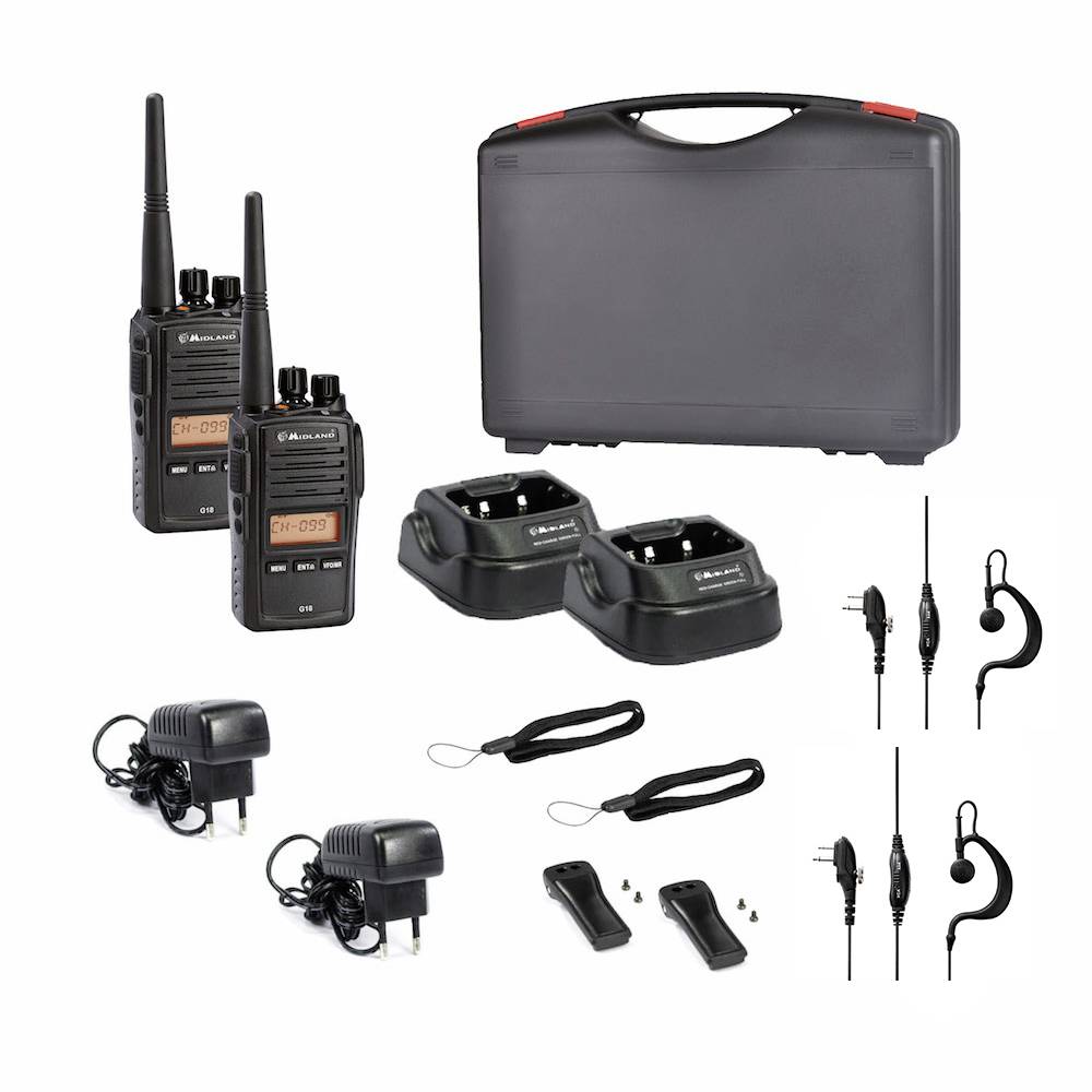 Midland G18 Pro NC 2er Koffer C1145.S5 PMR transceiver 2-piece set