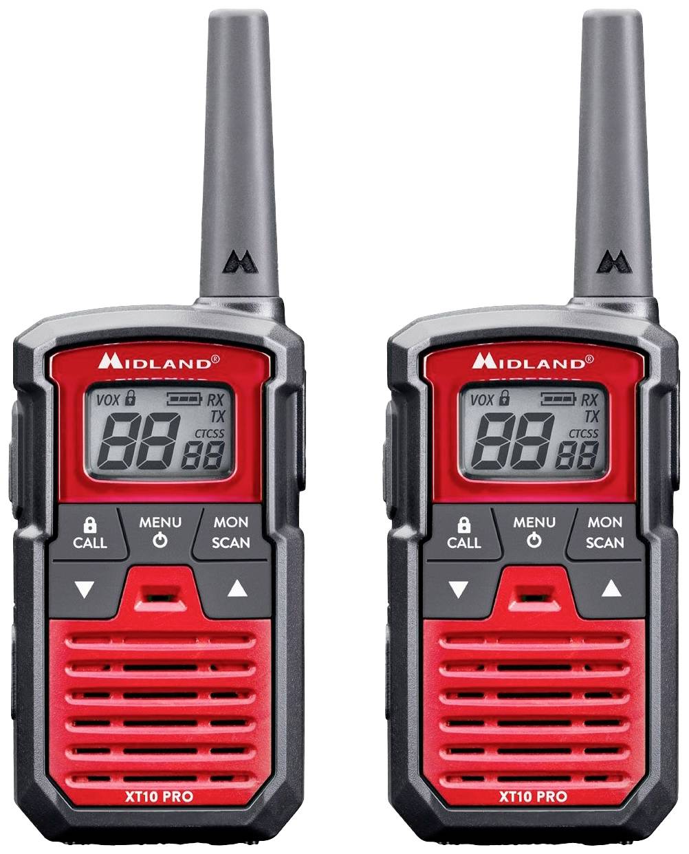 Midland XT10 Pro Paar Rot C1459 PMR transceiver 2-piece set