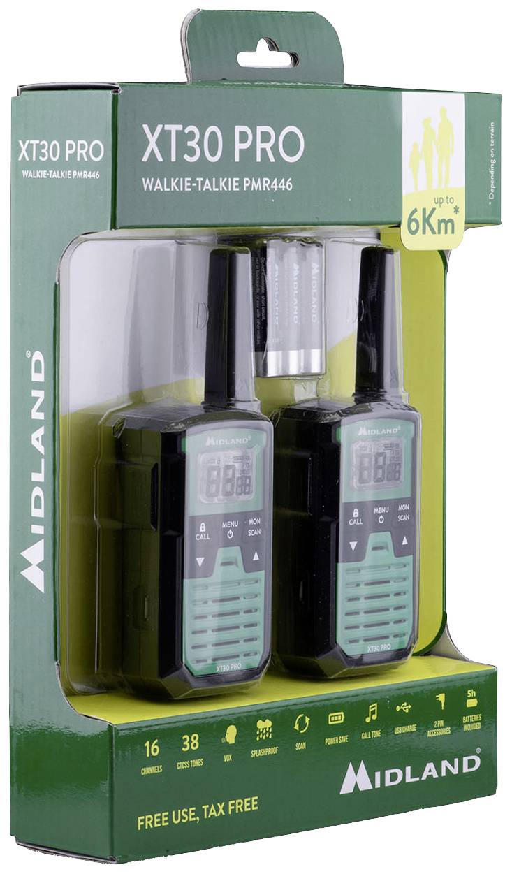 Midland XT30 Pro Paar Grün C1463 PMR transceiver 2-piece set