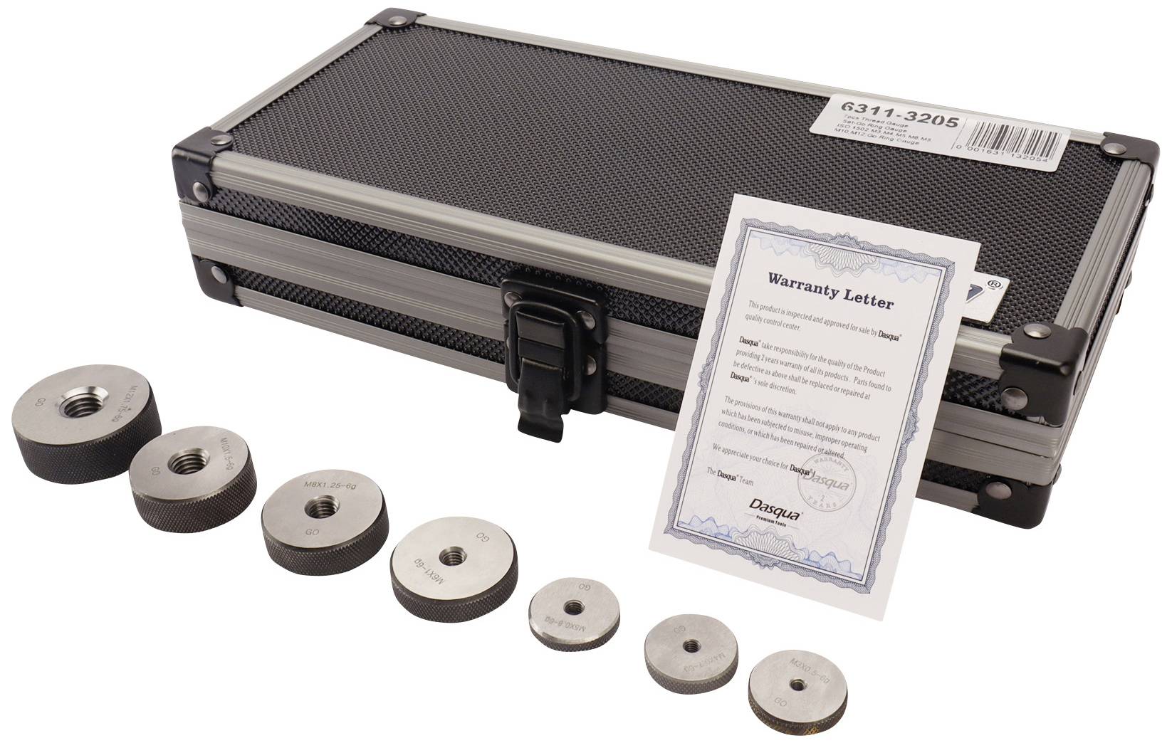 Dasqua 6311-3203 Thread Gauge Set, No-Go Ring Gauge 7 pcs