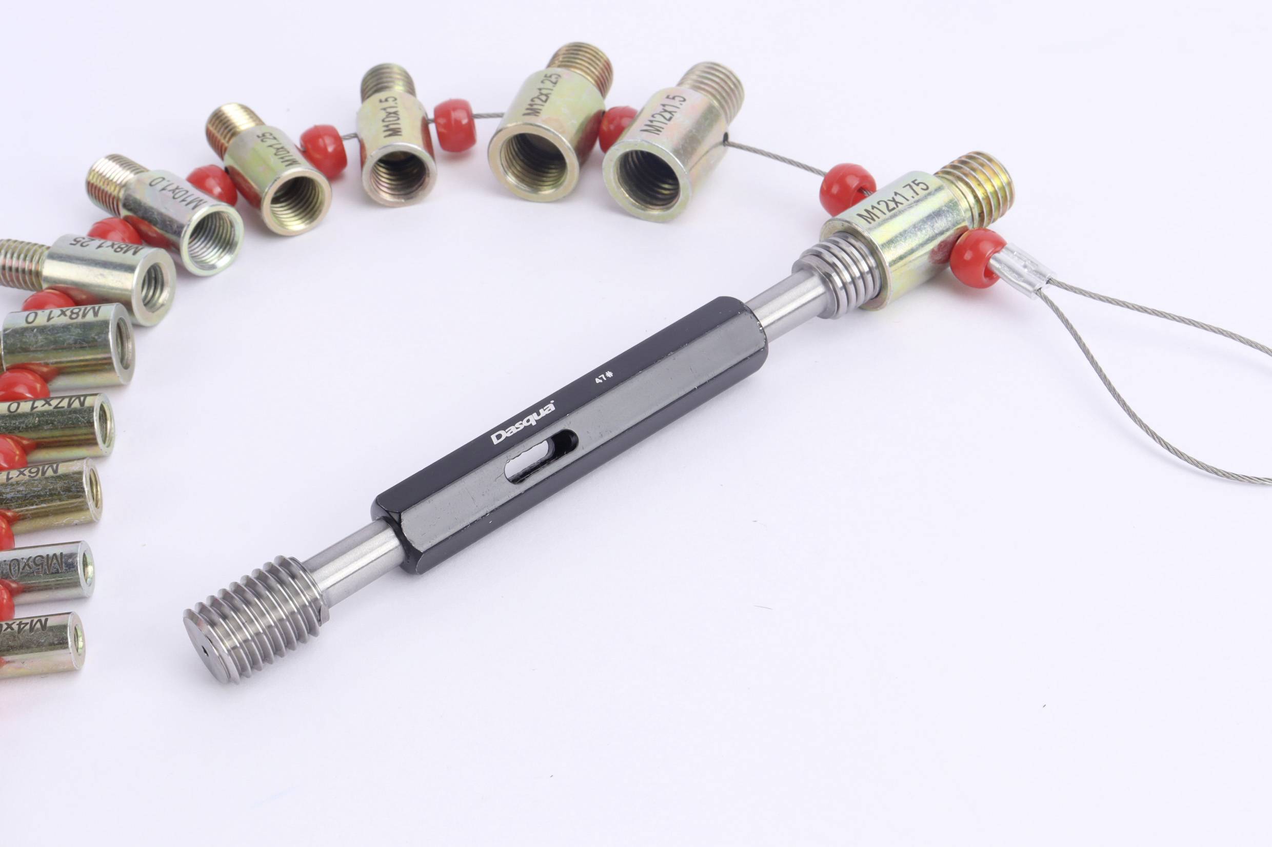 Dasqua 6311-3202 Thread Gauge Set, Go & No-Go Plug Gauge 7 pcs