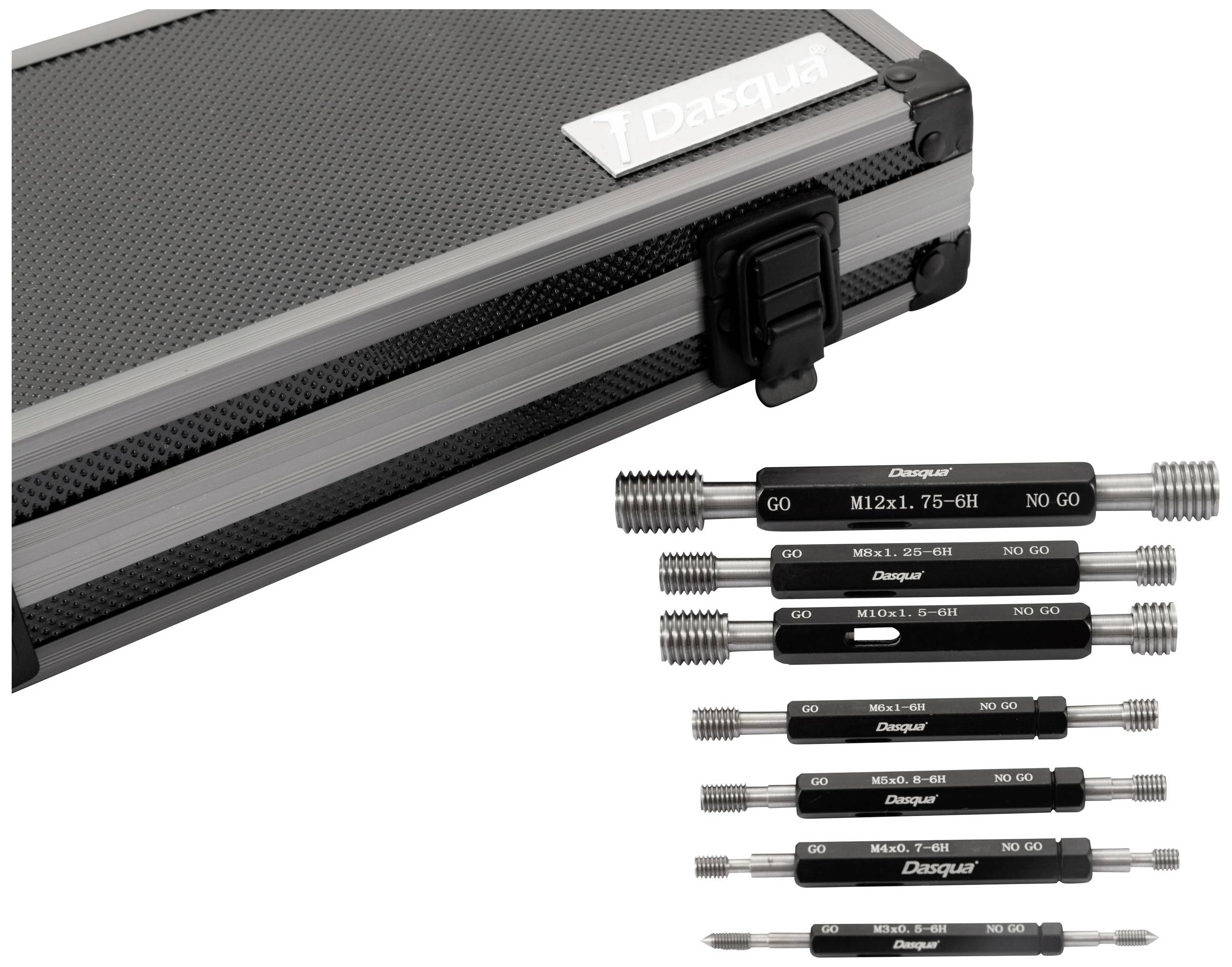 Dasqua 6311-3202 Thread Gauge Set, Go & No-Go Plug Gauge 7 pcs