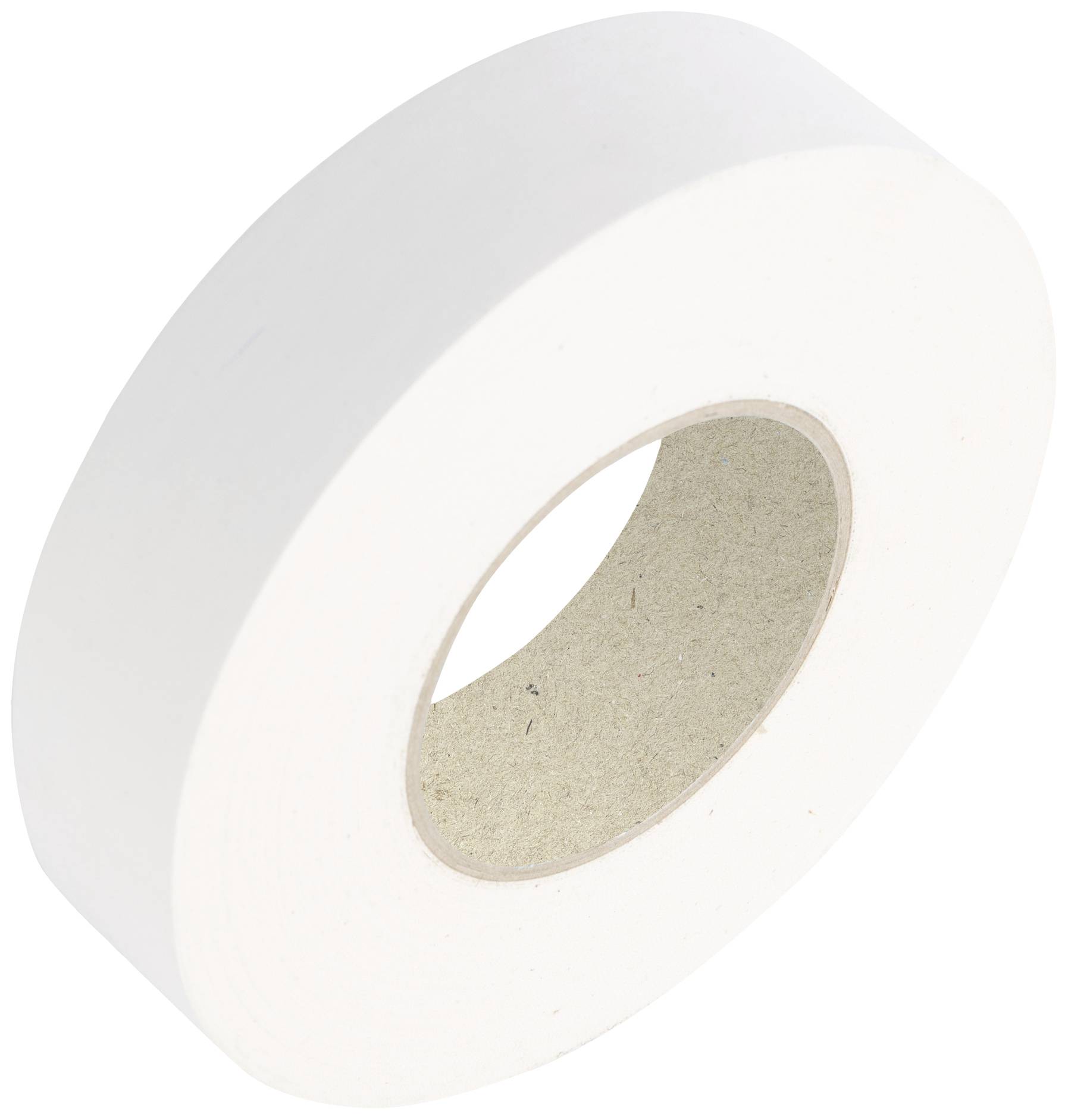 White roll of adhesive tape, standing upright.