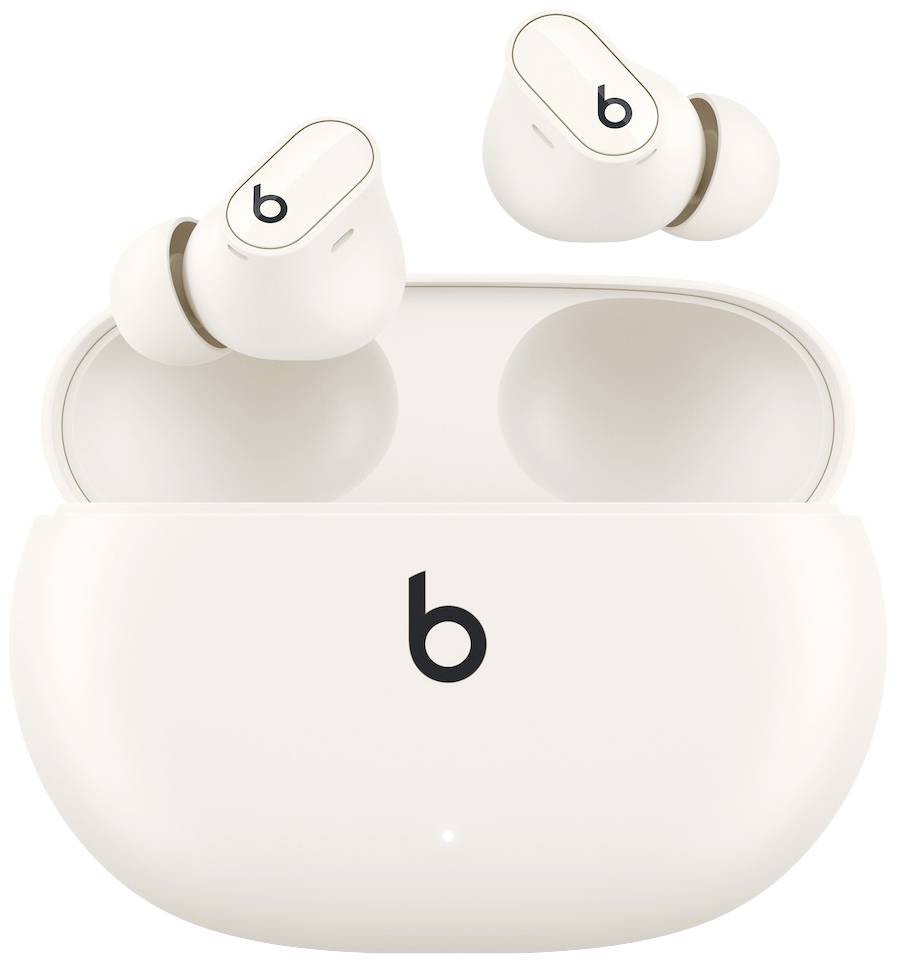 Wireless white earbuds with 