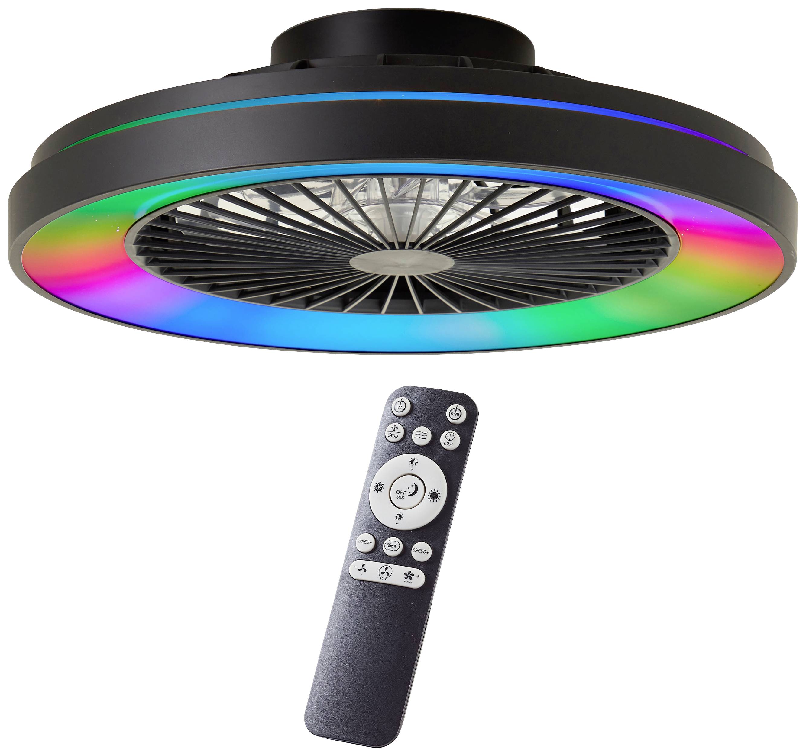 Brilliant G93854/06 Mazzaro LED ceiling light/fan combo LED (monochrome) EEC: E (A - G) 40 W Black