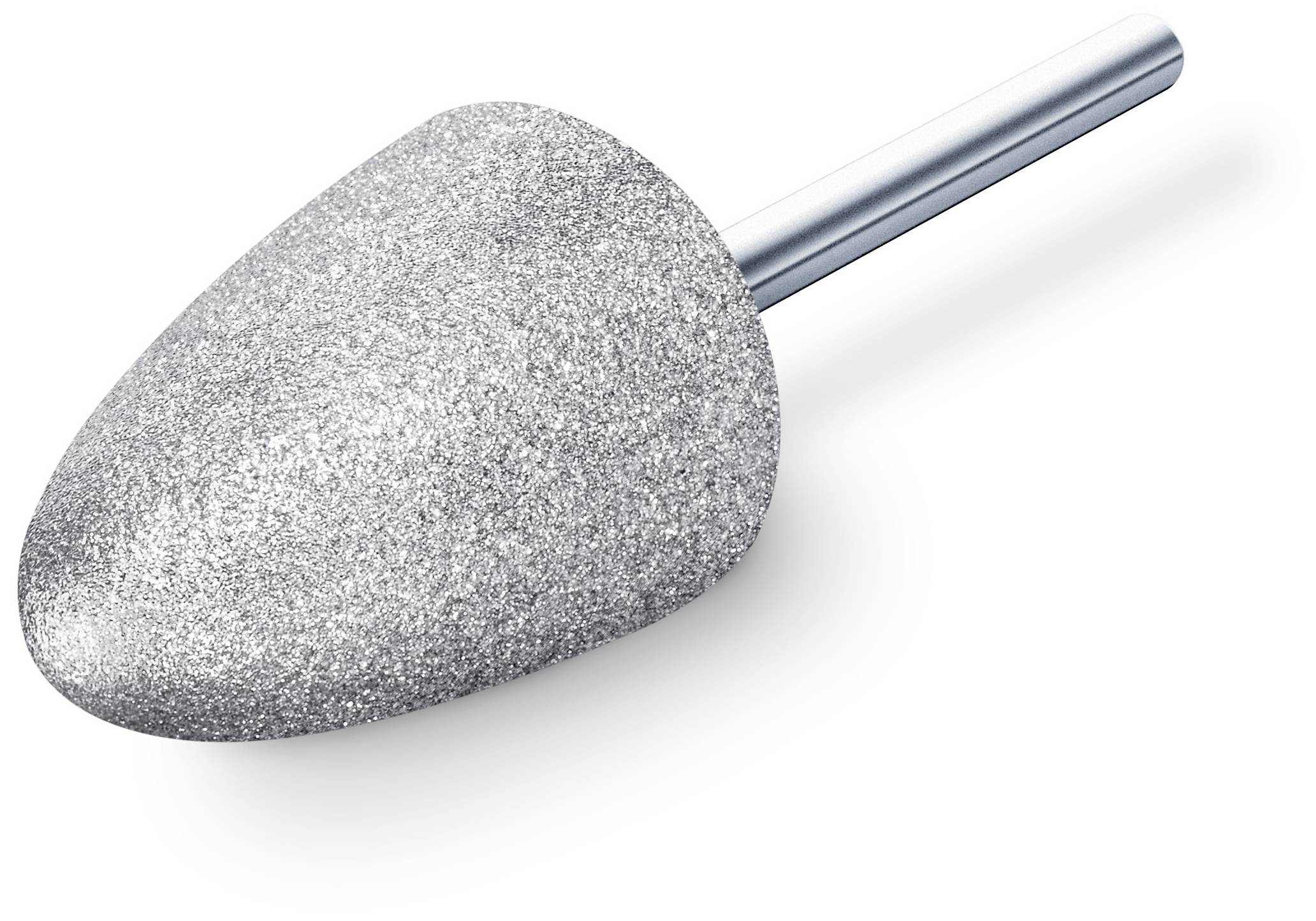 A conical grinding attachment with a coarse grinding head and metal stem, suitable for grinding or polishing work on various materials.