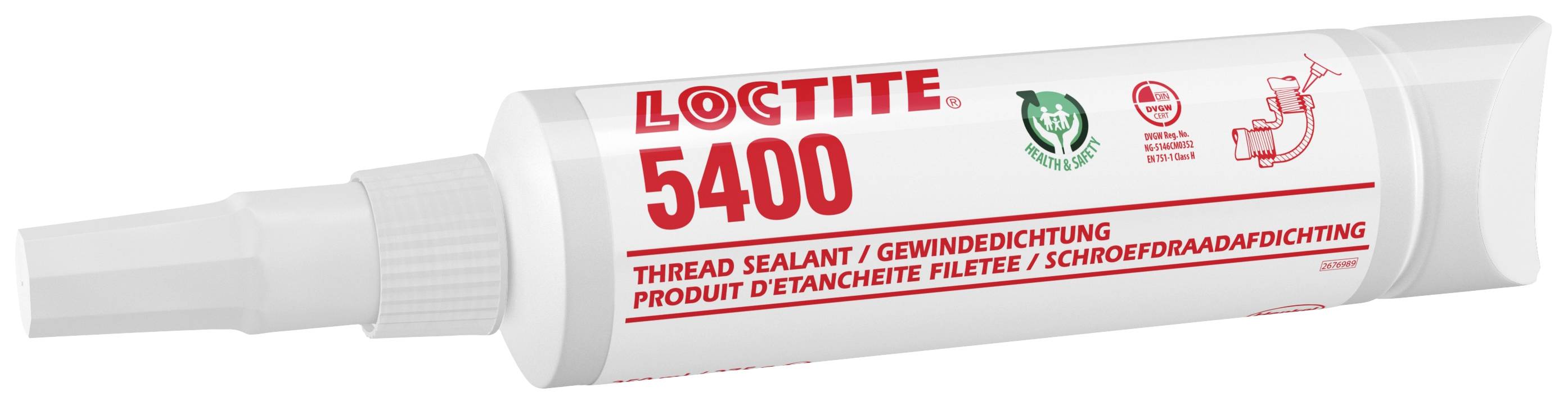 A small tube of Loctite 5400 thread sealant, with printed text in multiple languages, white background.