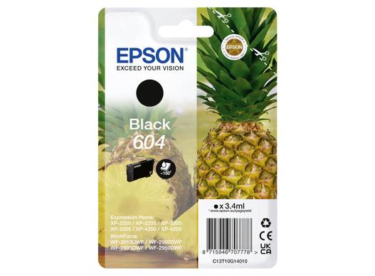 Epson Ink T10G1, 604 Original Black C13T10G14010