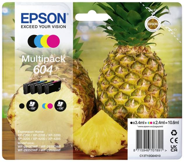 Epson Ink cartridge T10G6, 604 Original Set Colour C13T10G64010