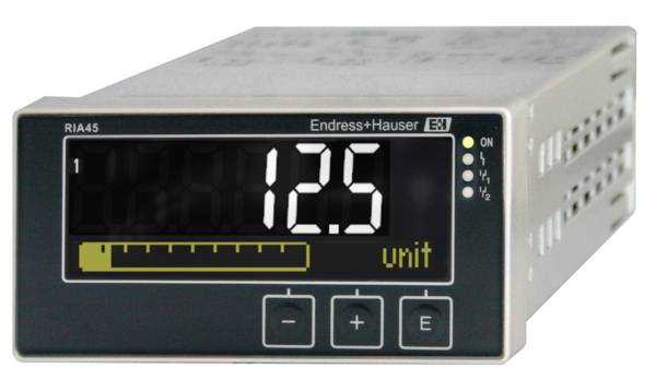 Digital display showing a measurement reading of '12.5' and a bar graph underneath. Navigation and setting buttons are located on the right side.