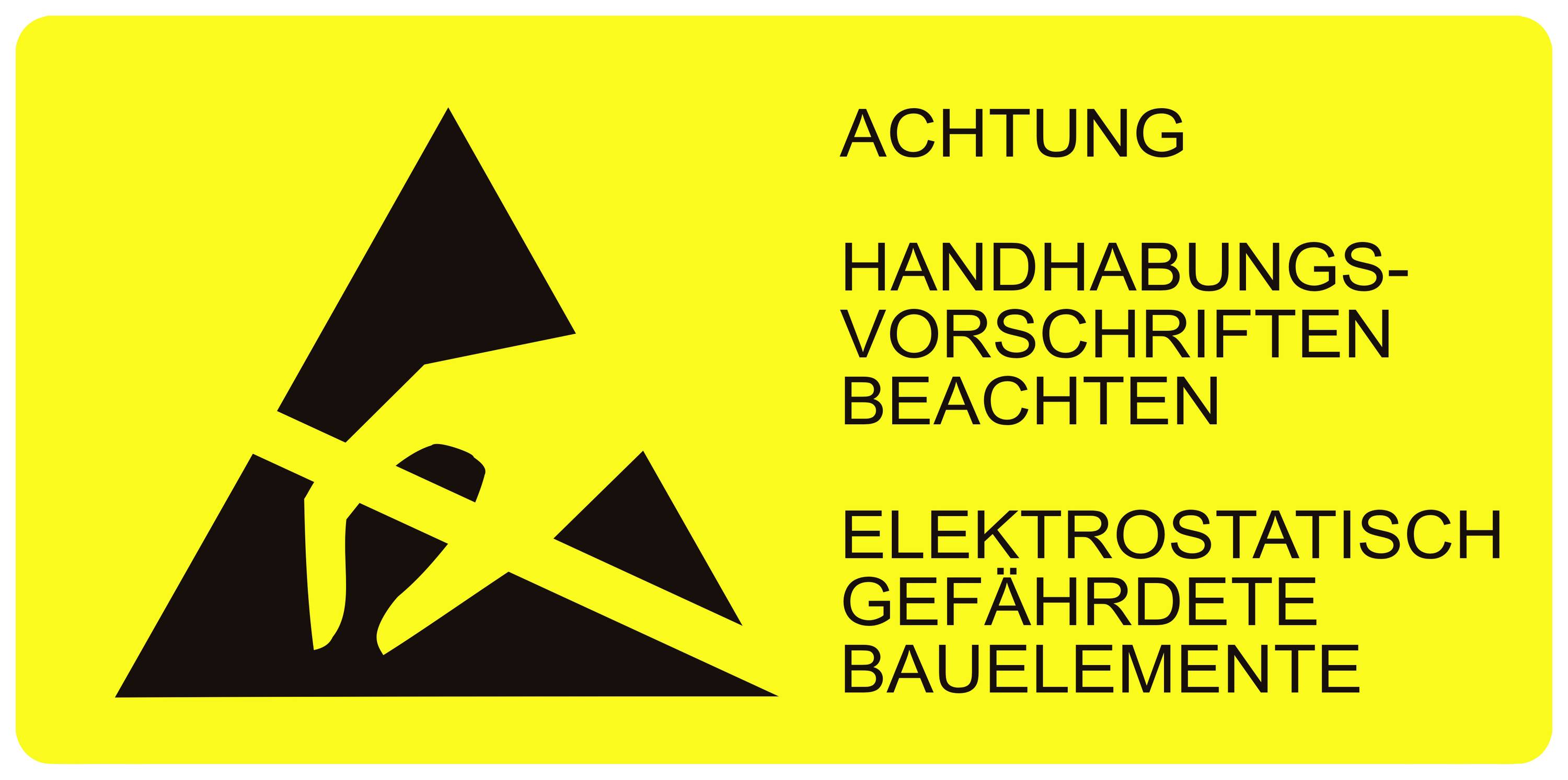 BJZ ESD symbol 1000 pc(s) Yellow (L x W) 74 mm x 37 mm self-adhesive