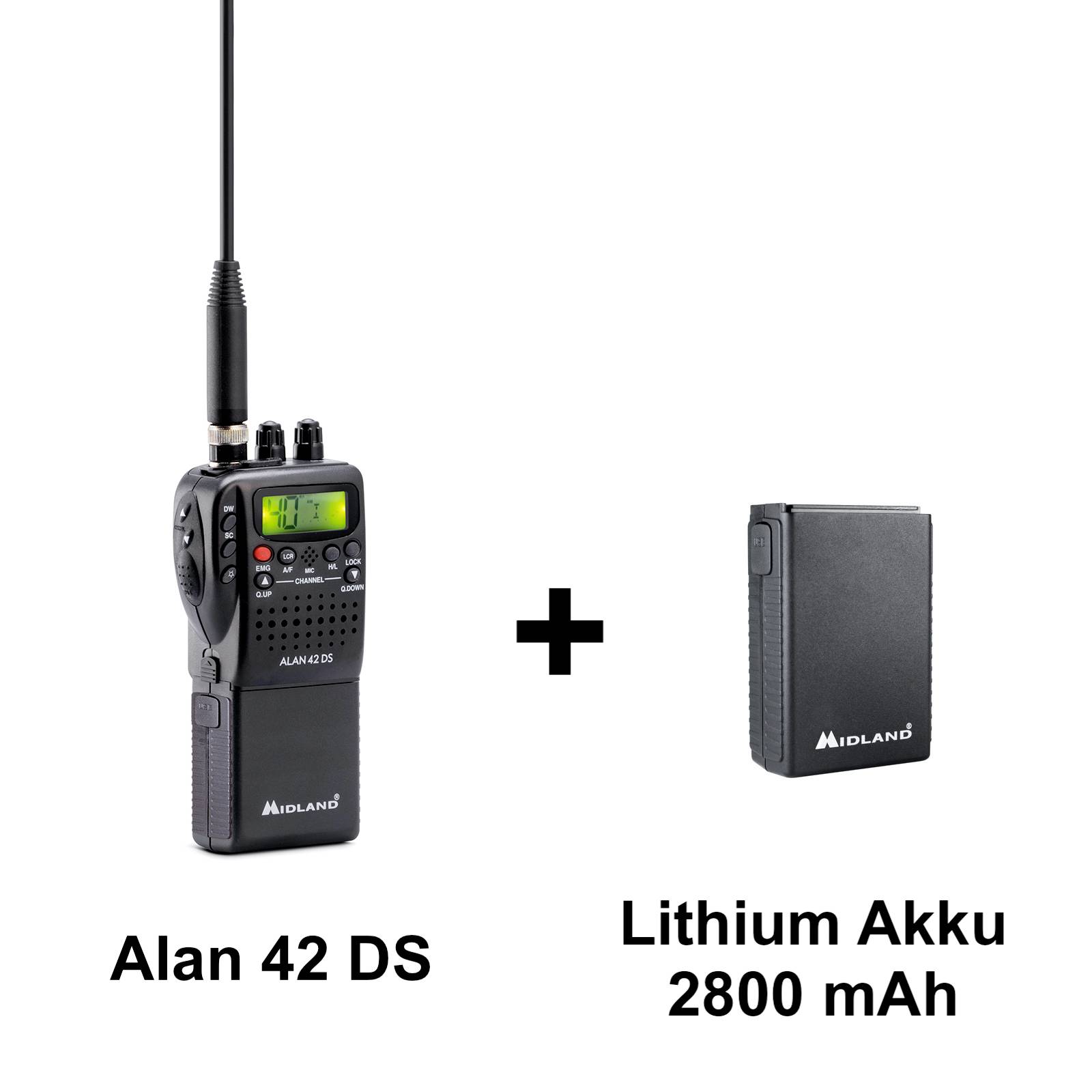 Midland Alan 42 DS Power Bundle C1267.S1 CB handheld radio transceiver