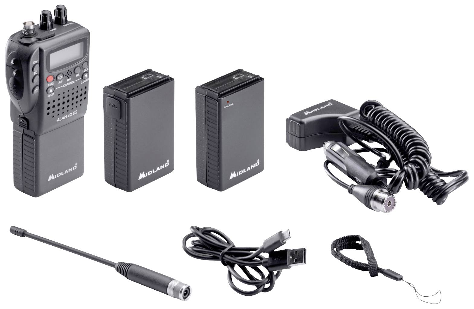 Midland Alan 42 DS Power Bundle C1267.S1 CB handheld radio transceiver