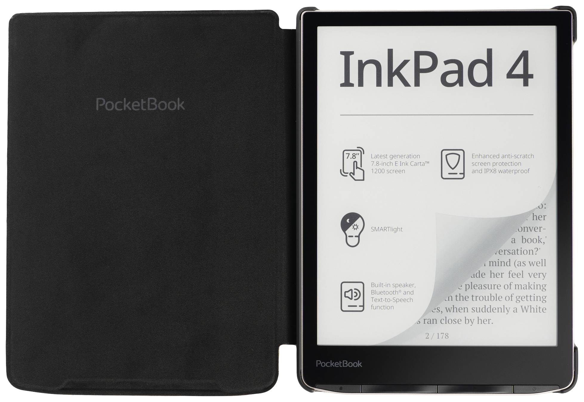 PocketBook Shell eBook cover Suitable for: PocketBook InkPad 4, PocketBook InkPad Color 2, PocketBook InkPad Color 3 Suitable for