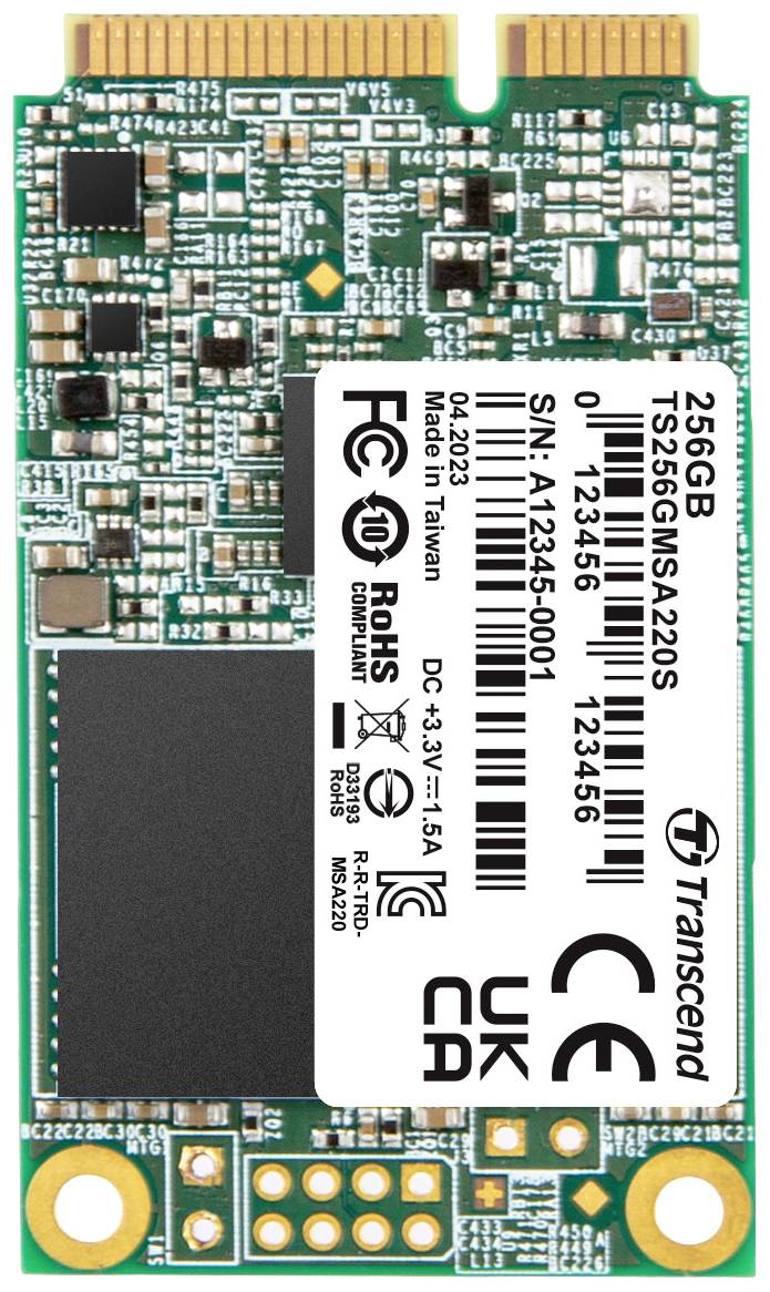 Transcend 220S 256 GB Internal mSATA SSD SATA 6 Gbps Retail TS256GMSA220S