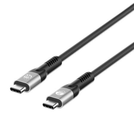 Manhattan Thunderbolt cable Thunderbolt™ USB-C® plug 1.00 m Black Duplex use connector, double shielding 356374