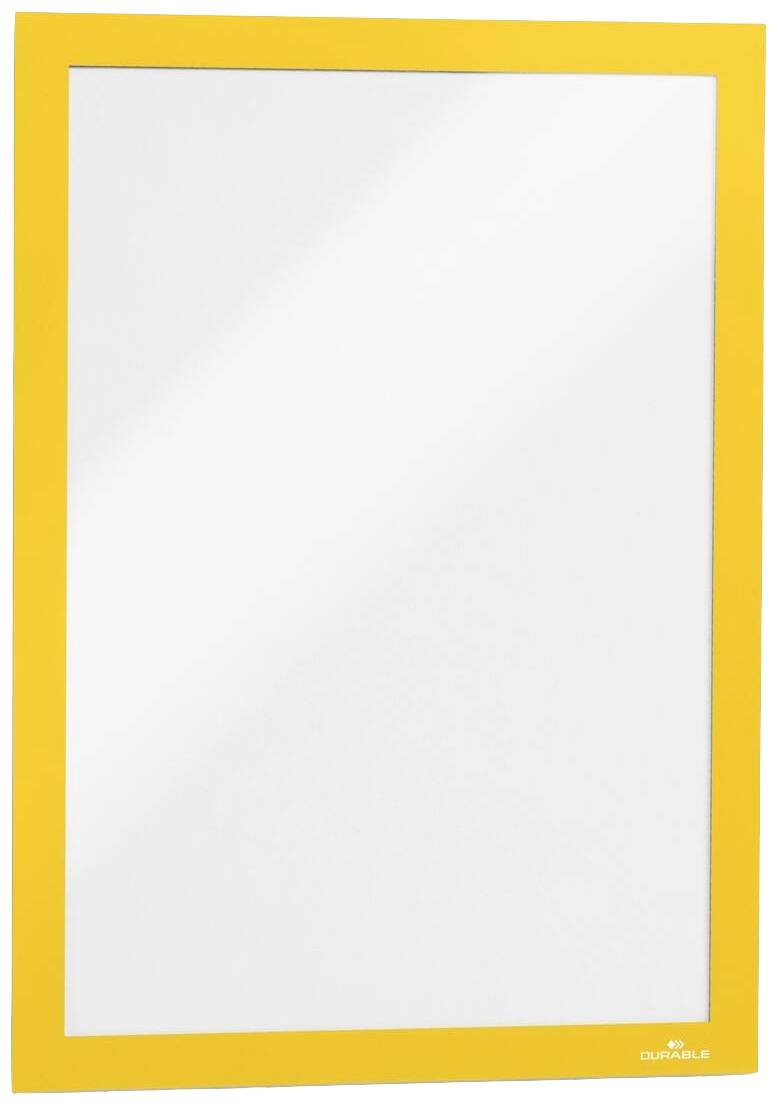 A yellow picture frame with an empty white interior.