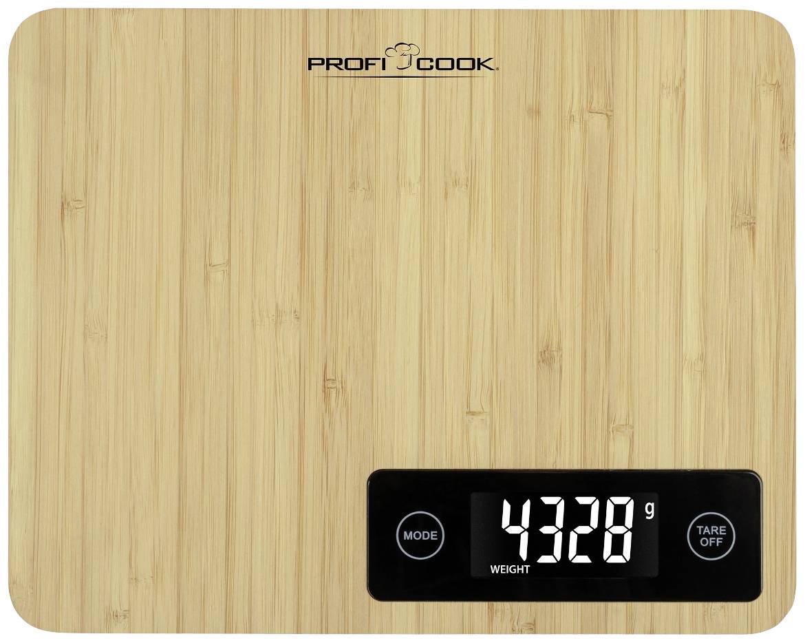 Profi Cook PC-KW 1271 Bambus Kitchen scales Digital Weight range=5 kg Bamboo 240 x 190 x 23
