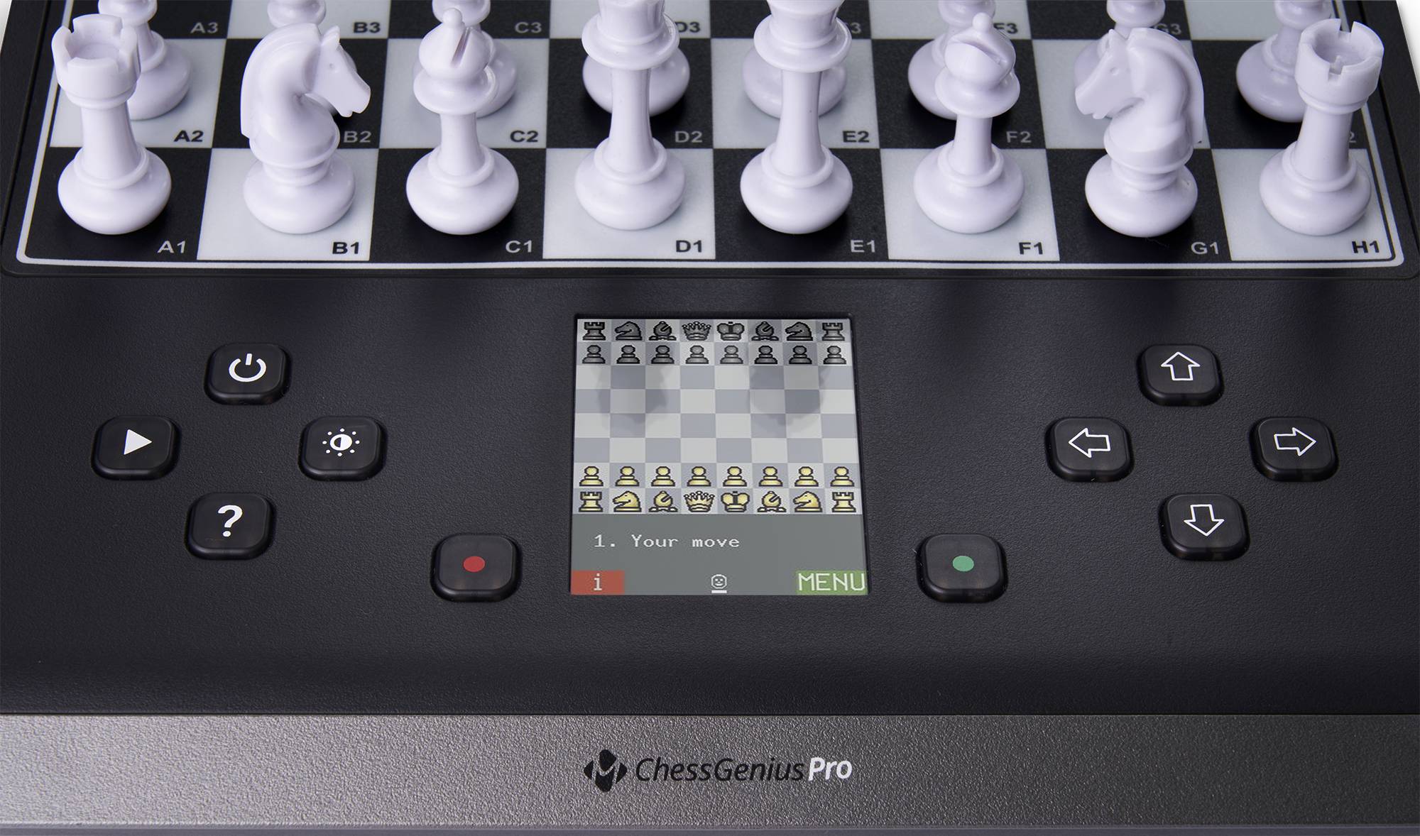 Millennium Chess Genius Pro M815 Chess computer AI functions, Magnetic chessmen, Pressure sensor board, Illuminated colour display