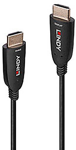 Two black HDMI cables with 'LINDY' logo on the connectors.