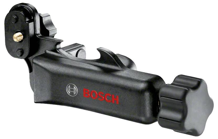 Black Bosch tool handle with adjustment knob and mounting bracket, shown on a white background.