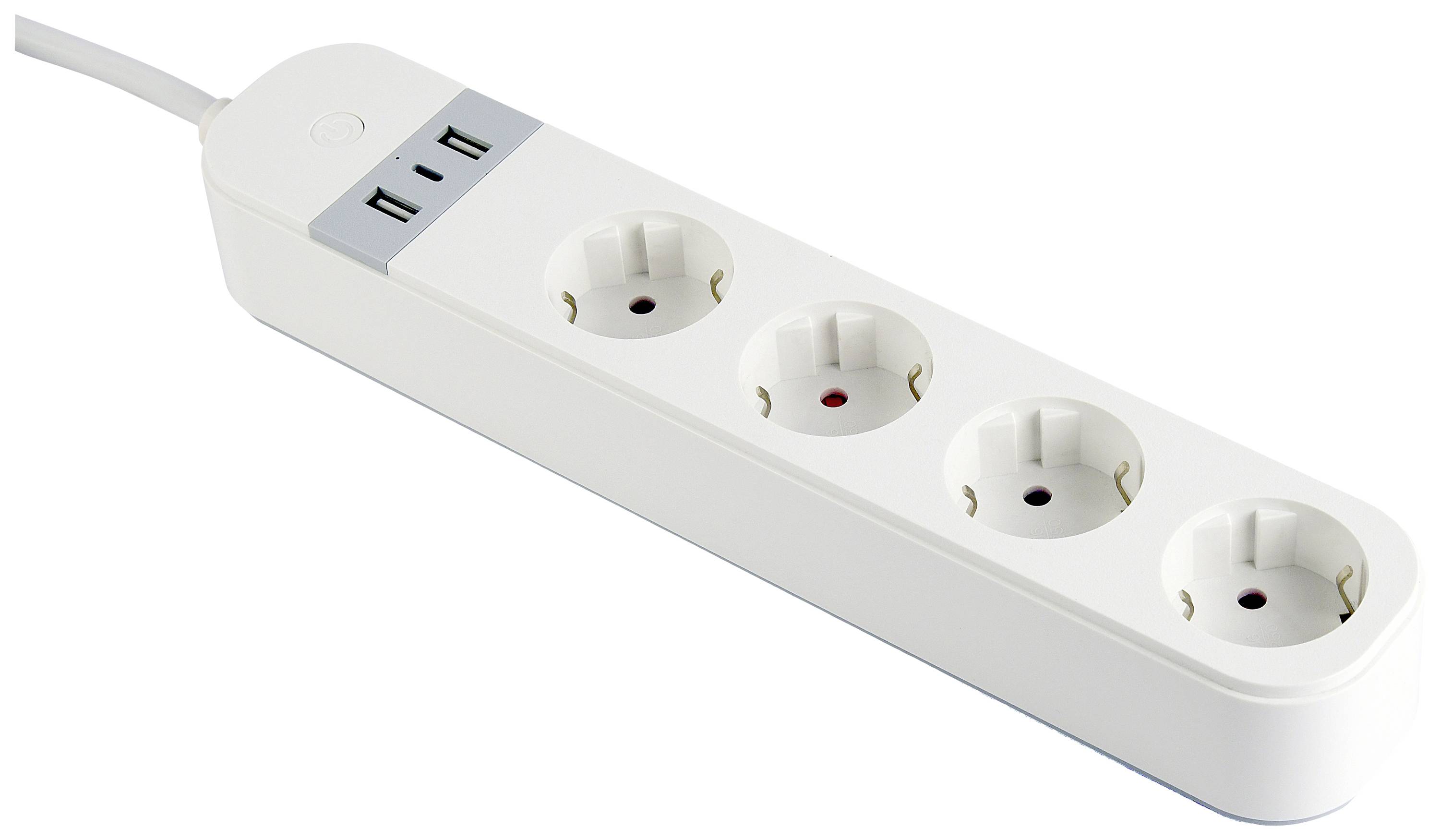 Gembird TSL-PS-S4U-01-W Power strip White PG connector 1 pc(s)