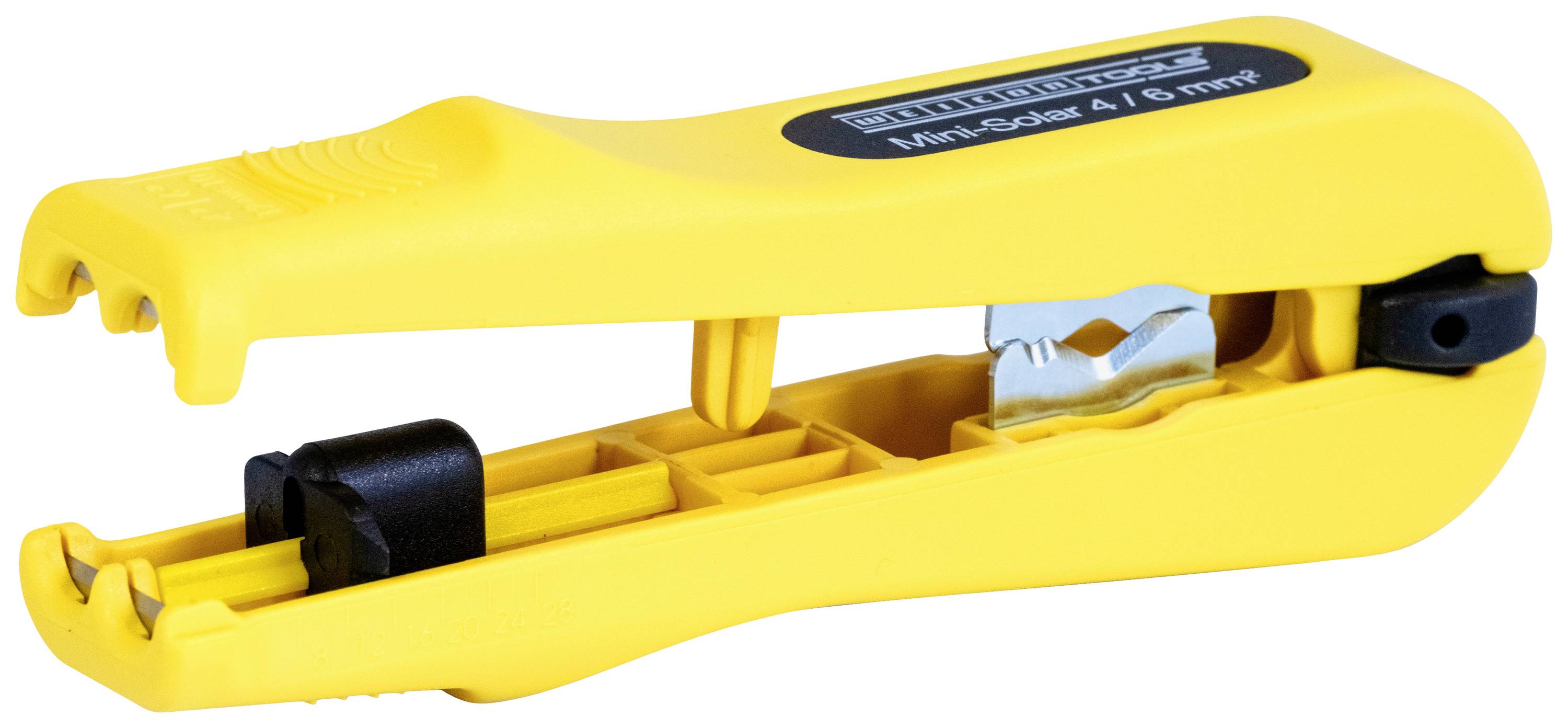 A yellow staple remover with a black handle and metallic teeth.