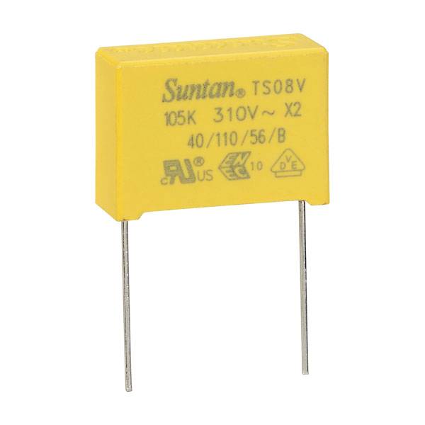 Suntan TS08V0A9105KBB0G0R Thin film capacitor 1 µF 310 V 10 % 10 mm (L x W) 19 mm x 26.5 mm