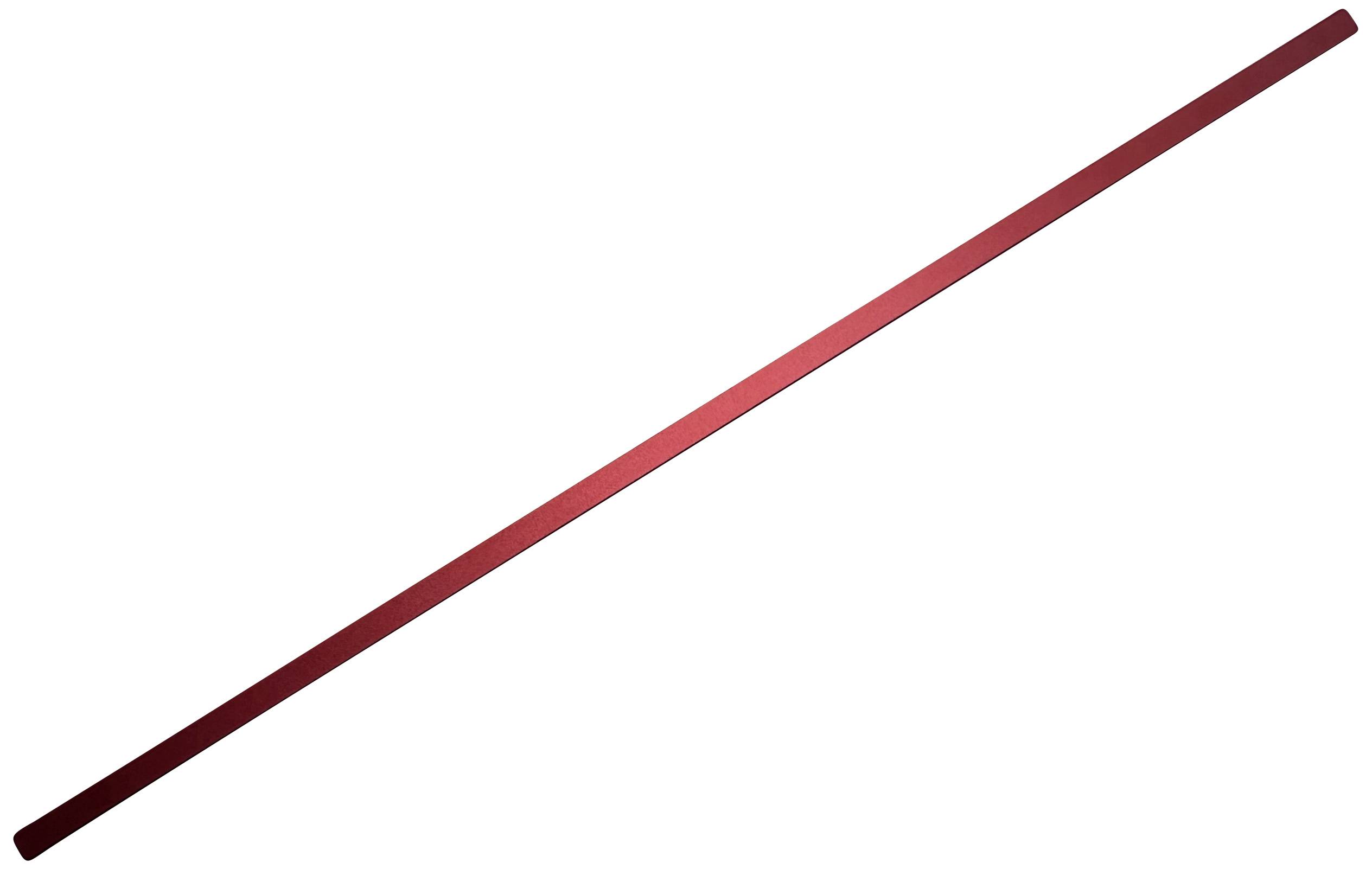 A long, thin, red rod is positioned diagonally from top left to bottom right in the image. The background is white.