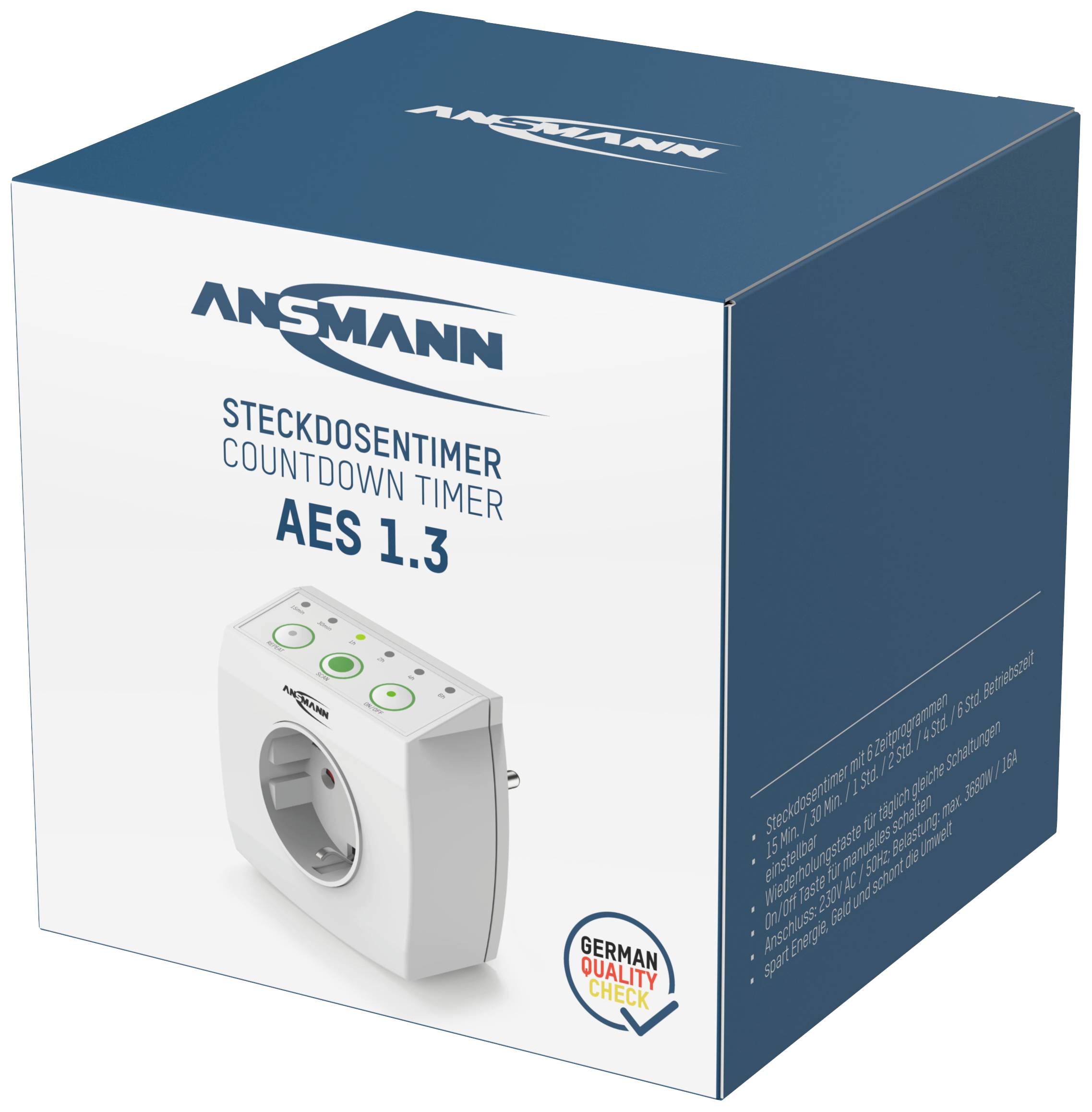 Ansmann 1260-0010 Count-down timer digital 3680 W IP20 Count-down mode
