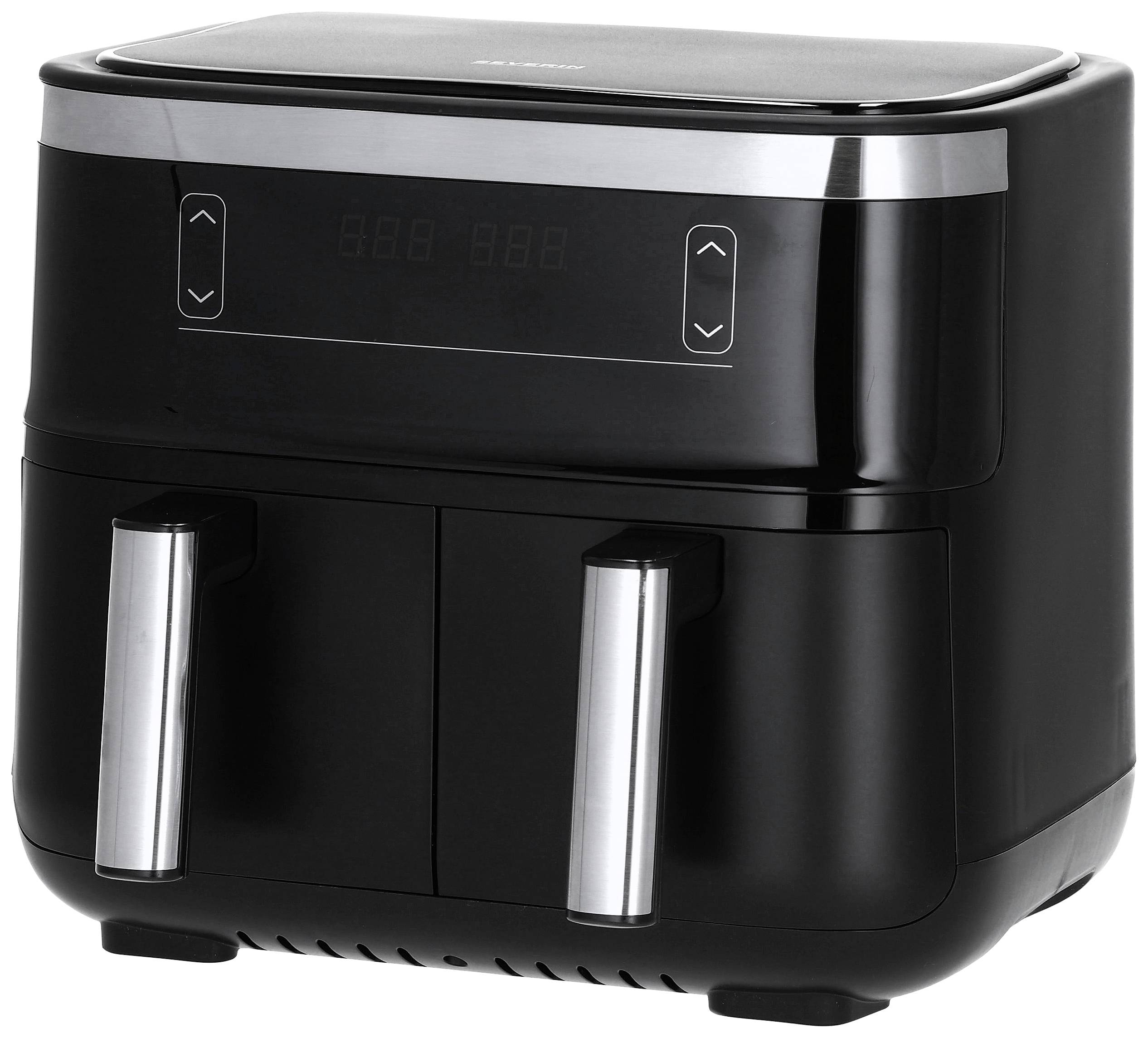 Severin 2453 Twin deep fryer Heat convection, Overheat protection, Timer function Black, Silver