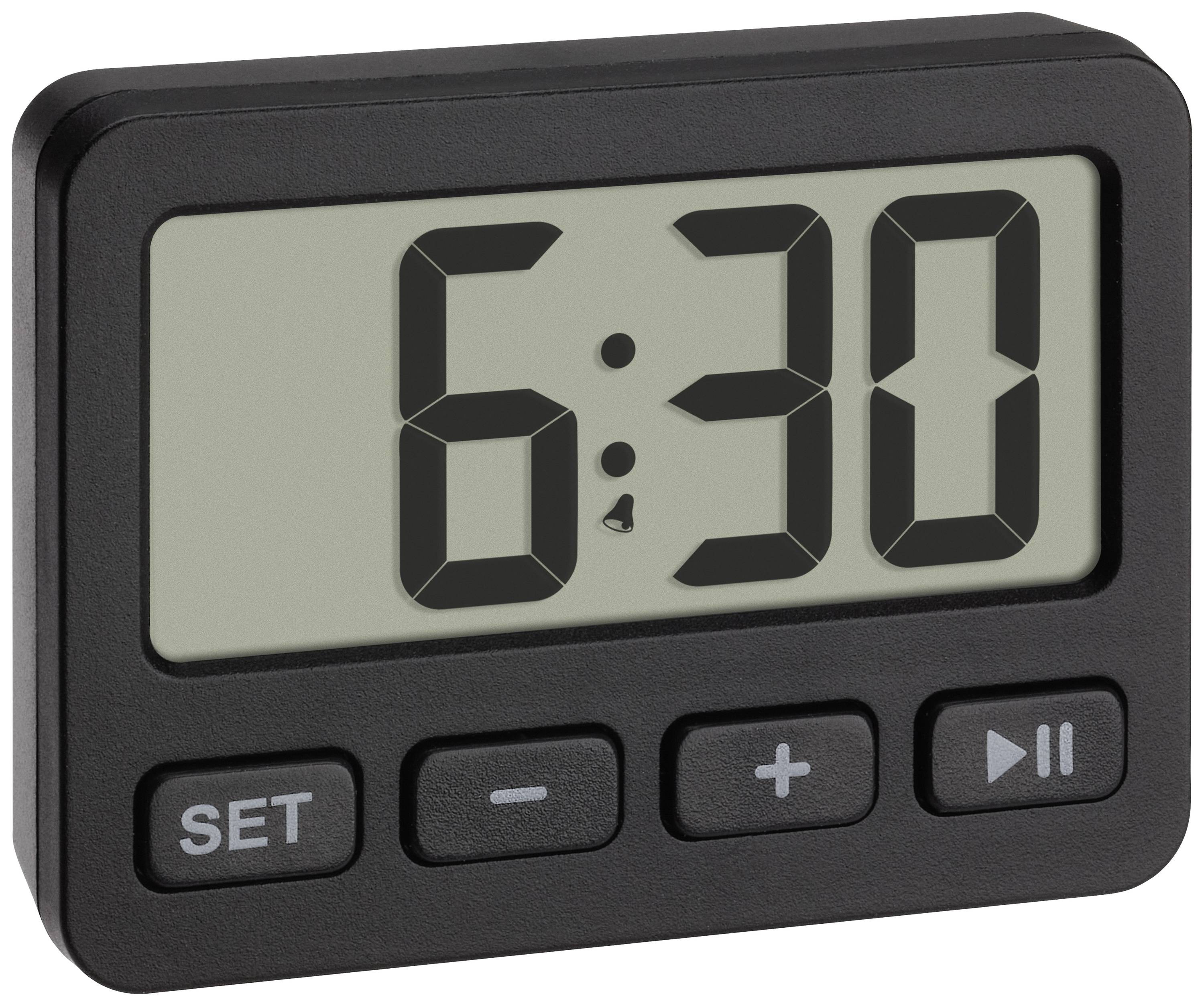 TFA Dostmann 60.2036.01 Quartz Alarm clock Black Alarm times 1 1 time setting