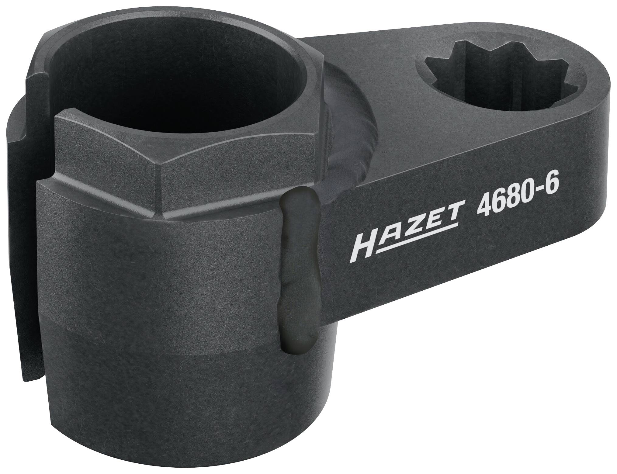 'Power Screwdriver Operation', Model 'Hazet 4680-6', in black metal design, for mounting lorry fuel filters.