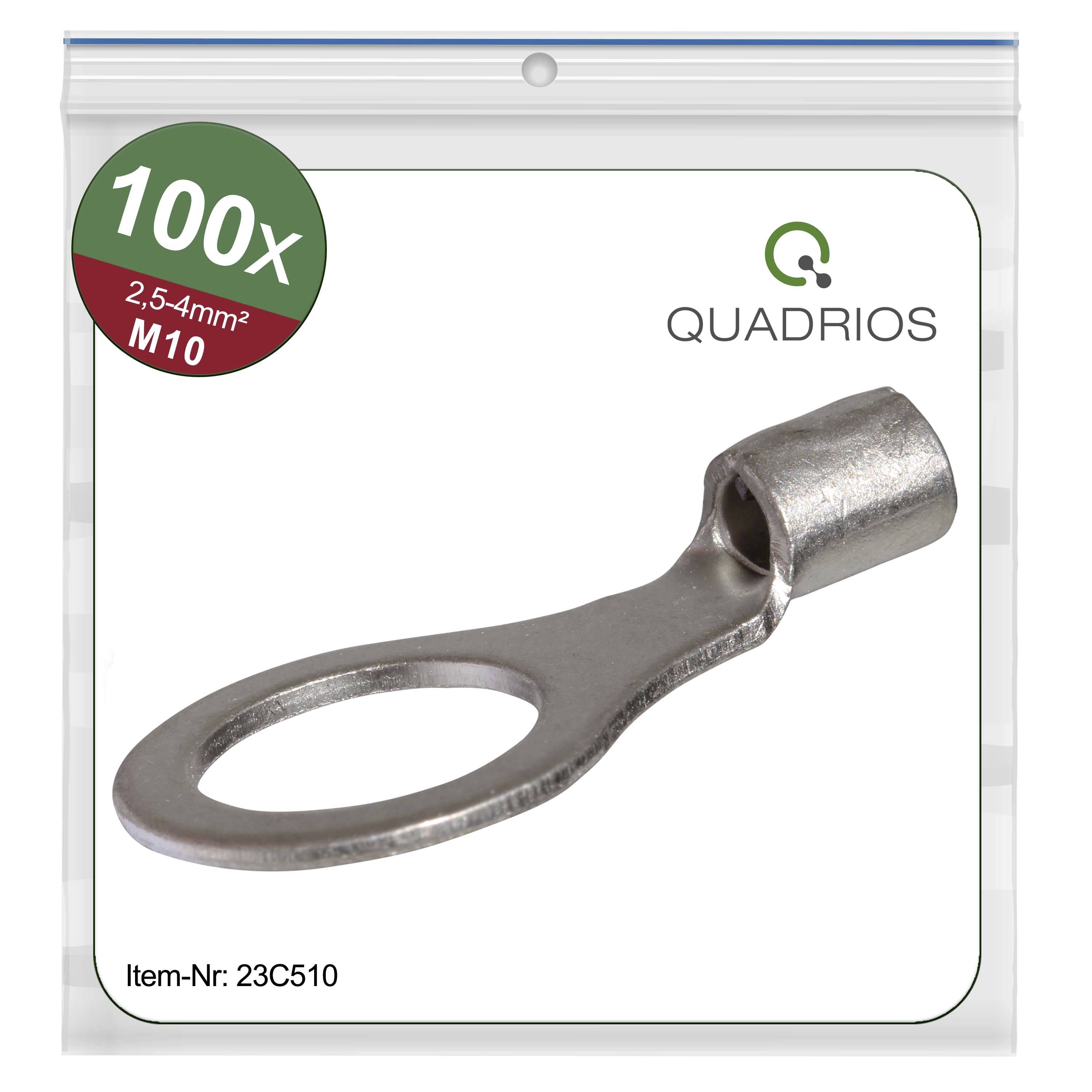 Quadrios 23C510 Ring terminal Cross section (max.)=4 mm² Hole Ø=10.5 mm Not insulated 100 pc(s)