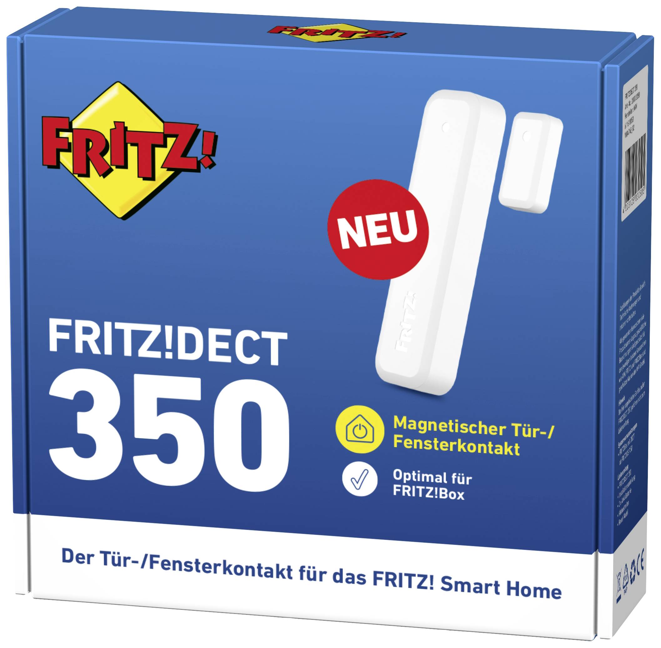 Packaging of a FRITZ!DECT 350, door/window contact, with 