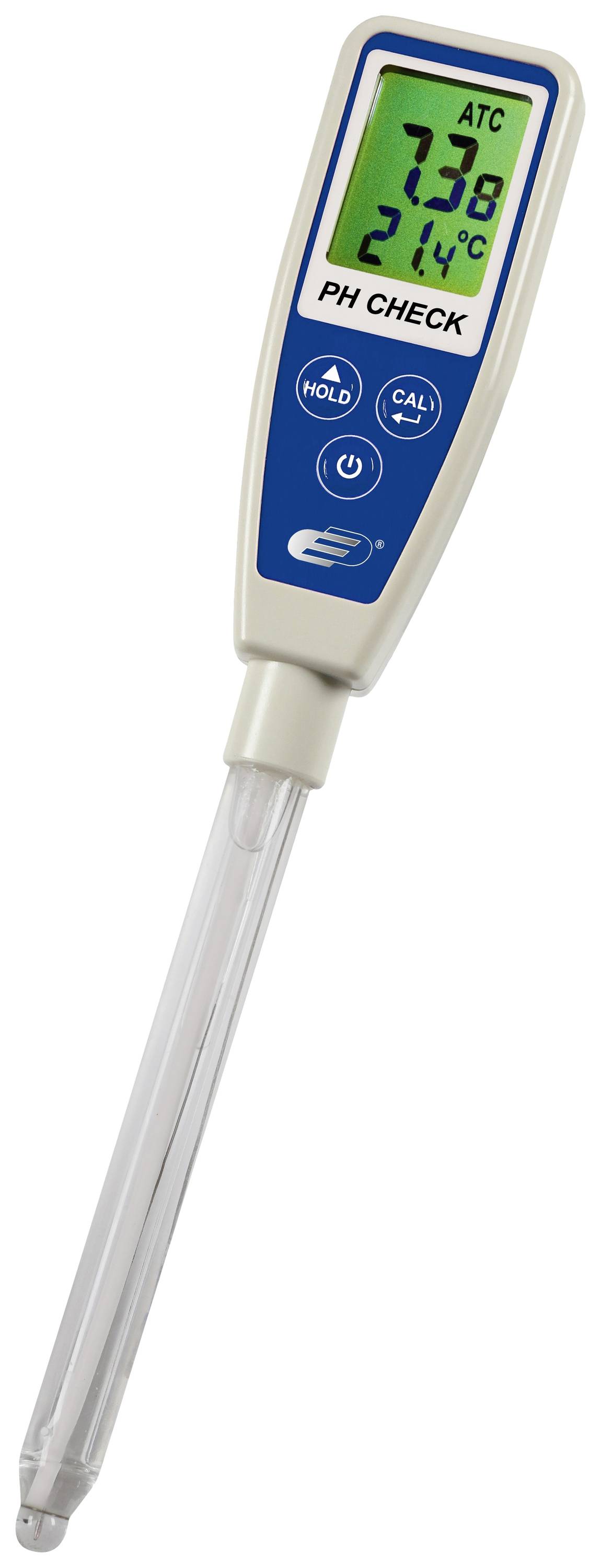 Digital pH Metre with Display, showing pH value of 7.98 and temperature of 21.4°C. Suitable for liquid analysis.