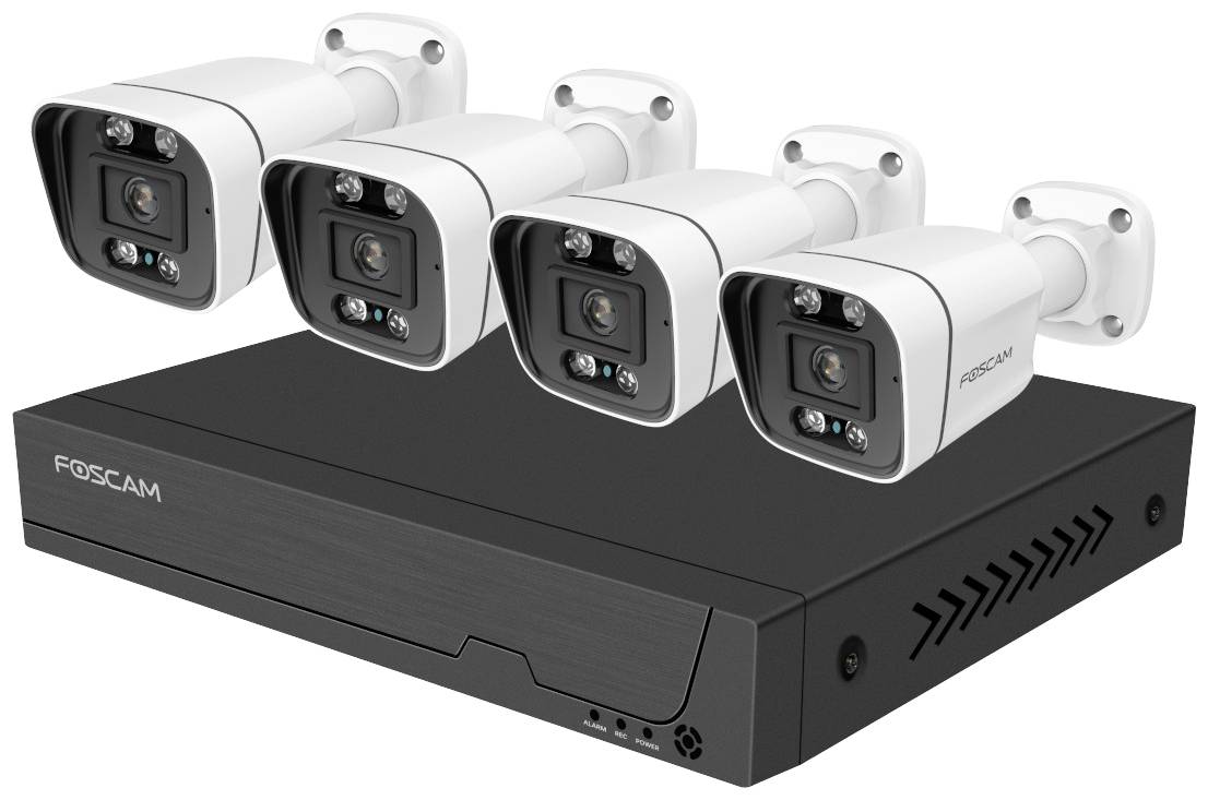 Foscam FNA108E-B4-2T LAN IP-CCTV camera set 8-channel incl. 4 cameras 3840 x 2160 p
