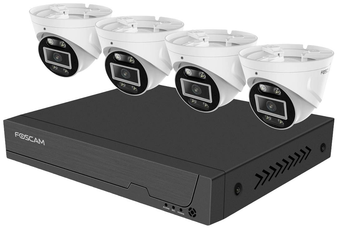 Foscam FNA108E-T4-2T FNA108E-T4-2T LAN IP-CCTV camera set 8-channel incl. 4 cameras 3840 x 2160 p