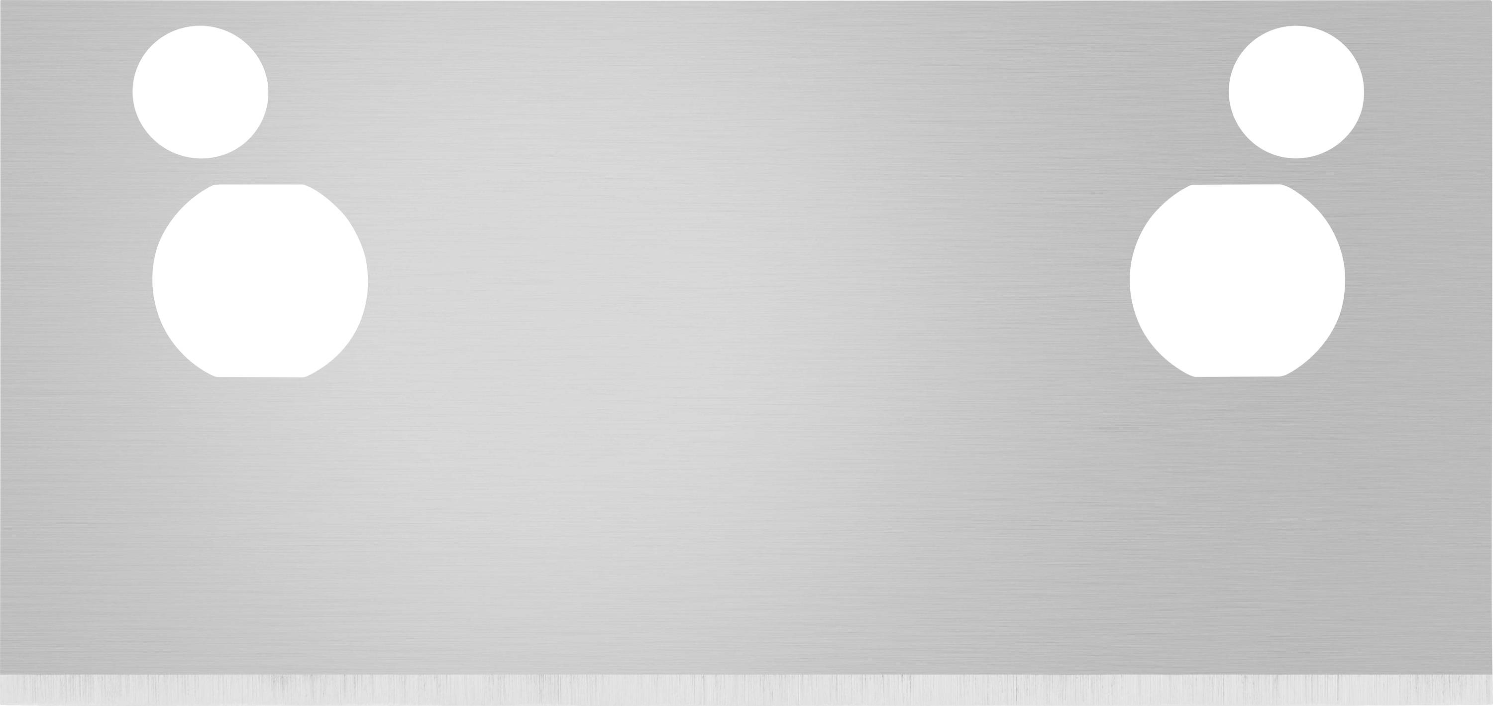 Metal sign with two symmetrically arranged pictograms of stylised people.