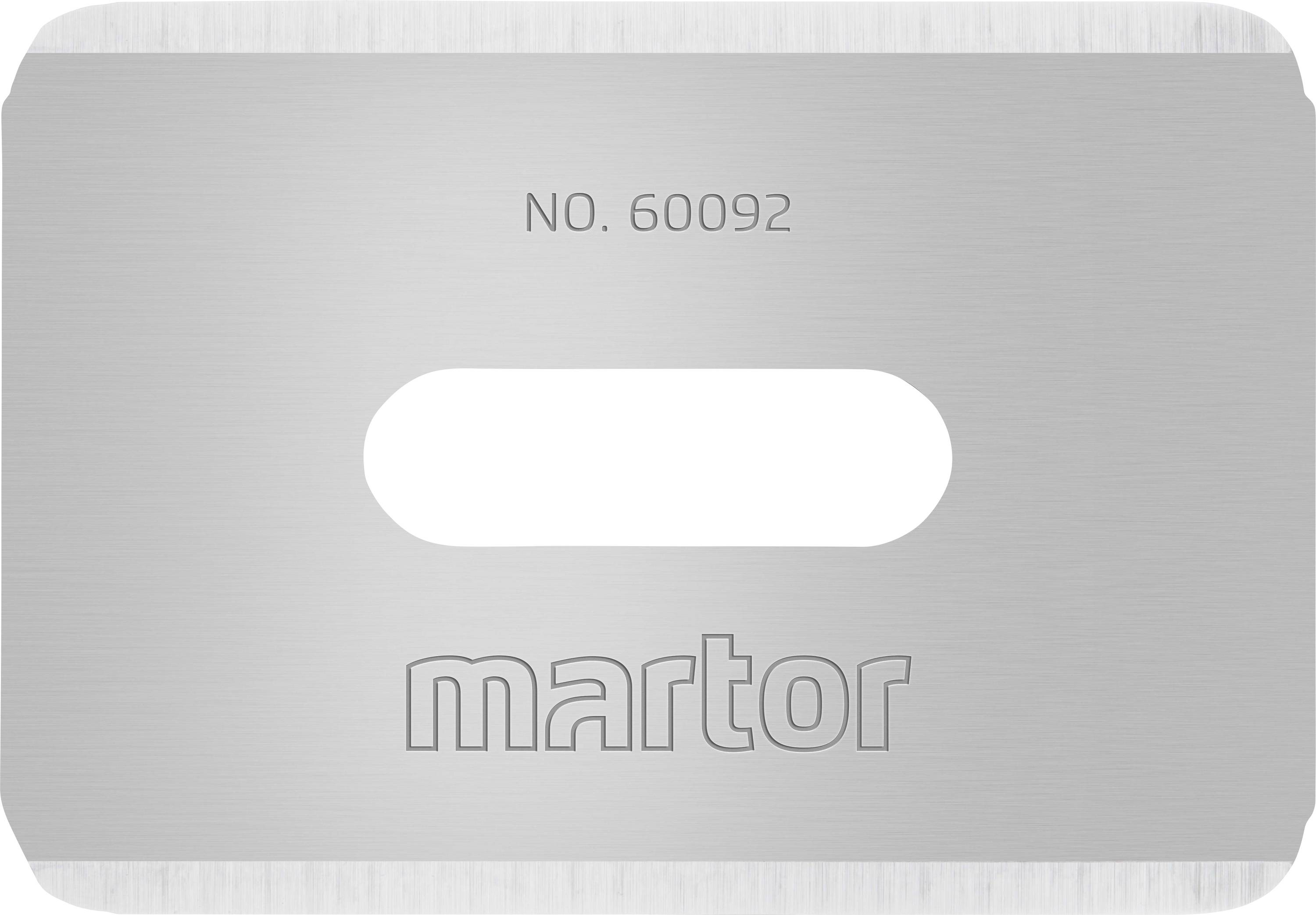 Grey blade with an oval opening in the middle. At the top it reads 'NO. 60092', at the bottom 'martor'.