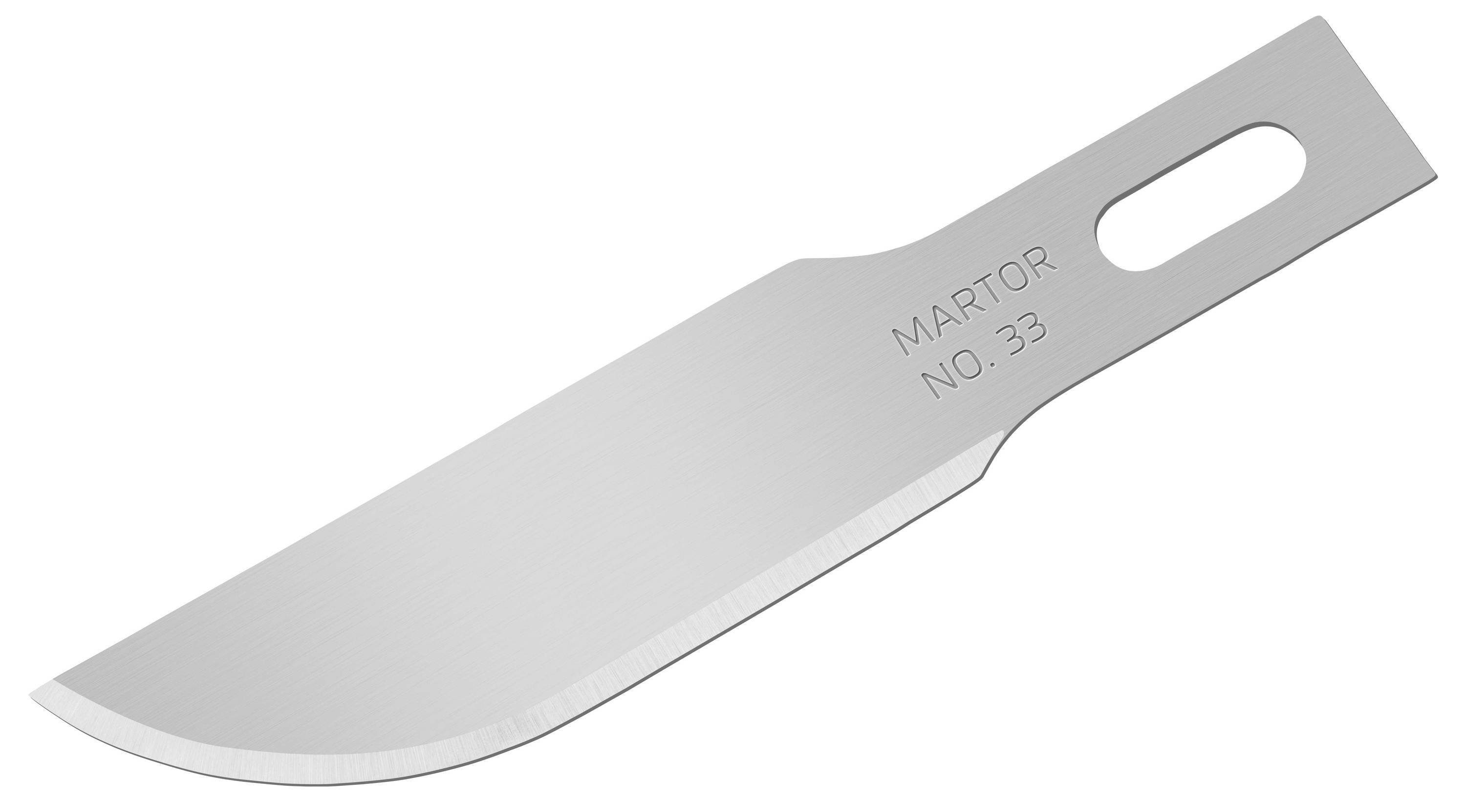 A silver replacement blade knife with the inscription 'Martor No. 33'.