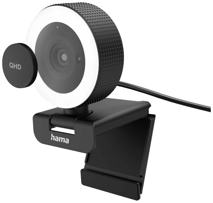 Hama C-850 Pro Webcam 2560 x 1440 Pixel Clip mount, Stand, Stereo microphone
