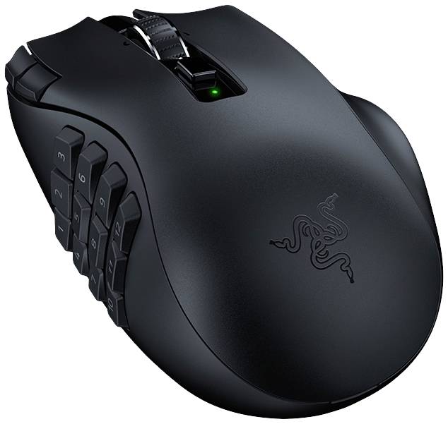 RAZER Naga V2 HyperSpeed Ergonomic gaming mouse Bluetooth®, Radio Optical Black 21 Buttons 30000 dpi Ergonomic