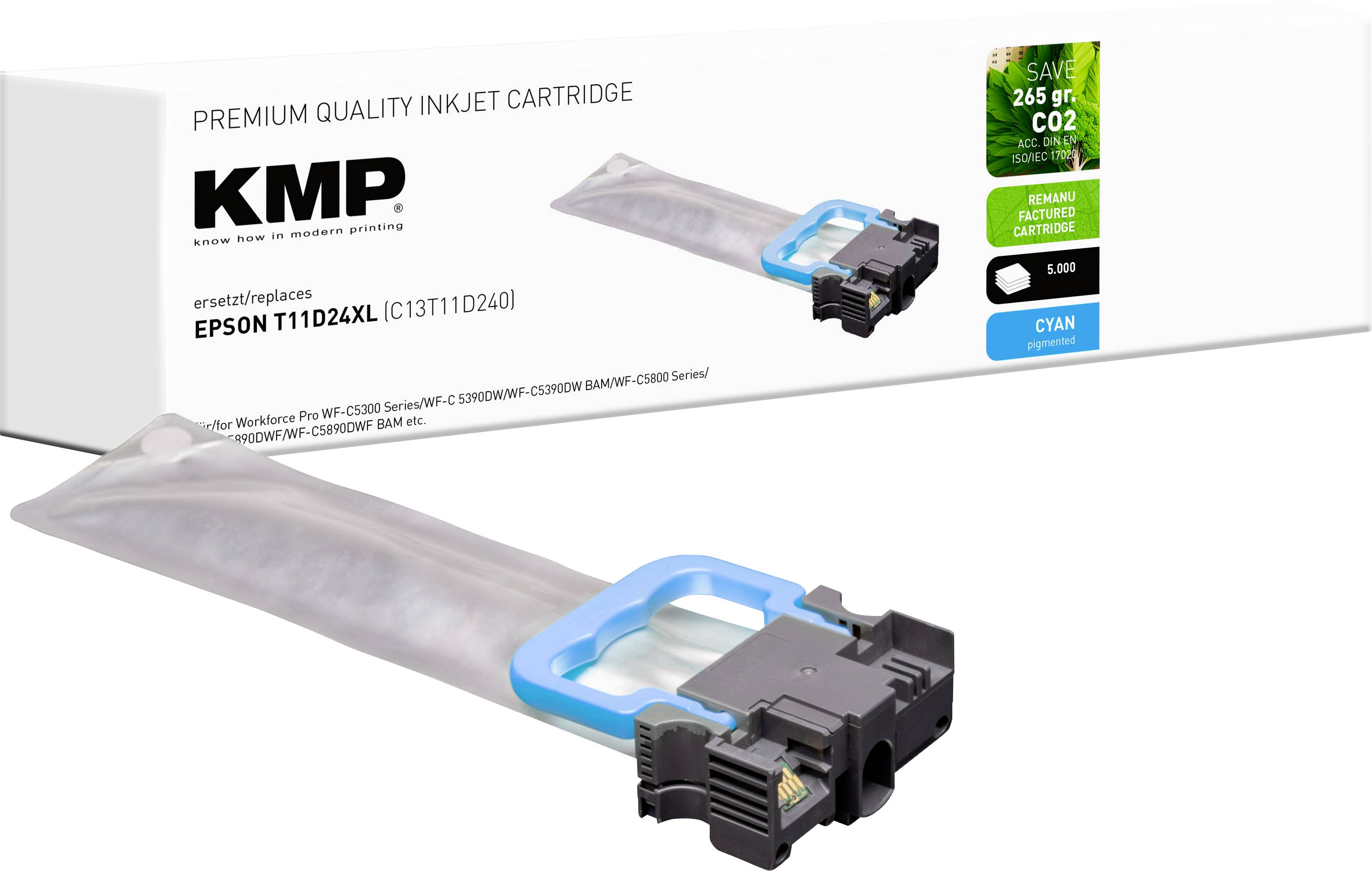 KMP Ink cartridge replaced Epson T11D2 XL Compatible Cyan 1664,4003