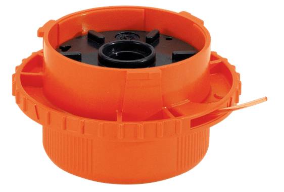 An orange plastic wall plug used by electricians to secure conduit pipes in walls.