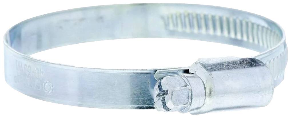 Metal hose clip with screw closure, used for securing hoses onto pipes.