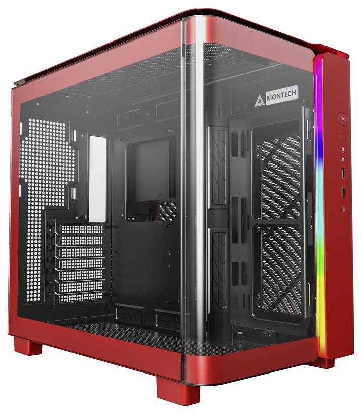 MONTECH KING 95 Tempered Glass ARGB Midi tower PC casing Red