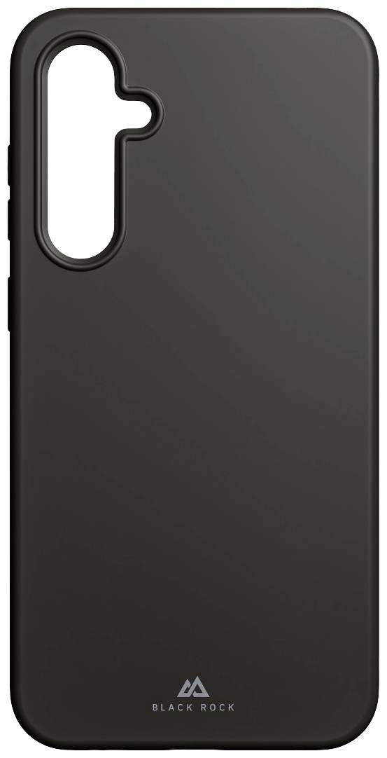 Black mobile phone case with camera hole on the left side. At the bottom is the 'Black Rock' logo. The surface is smooth and minimalist.