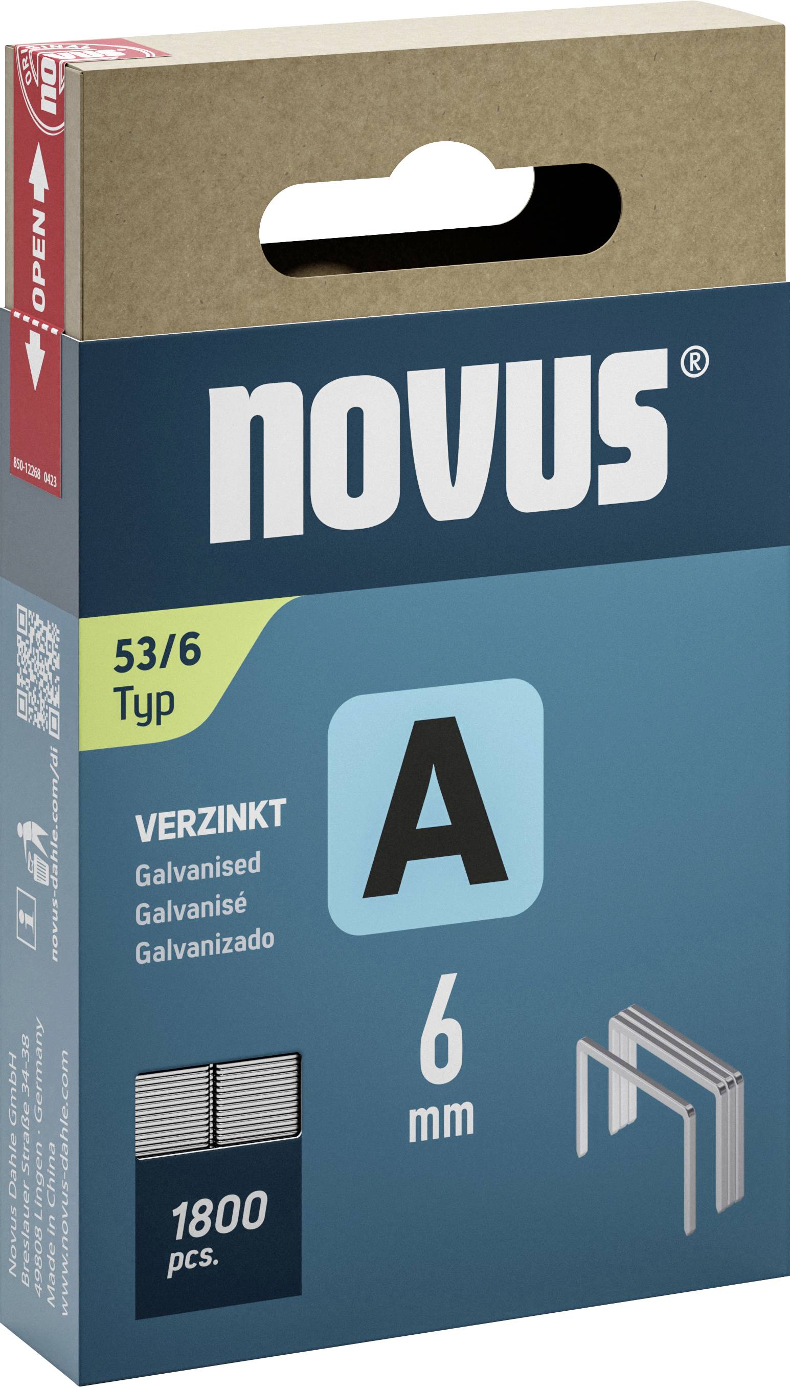 Novus Tools 042-0773 Staple strip Type 53 1800 pc(s) Dimensions (L x W) 6 mm x 11.3 mm